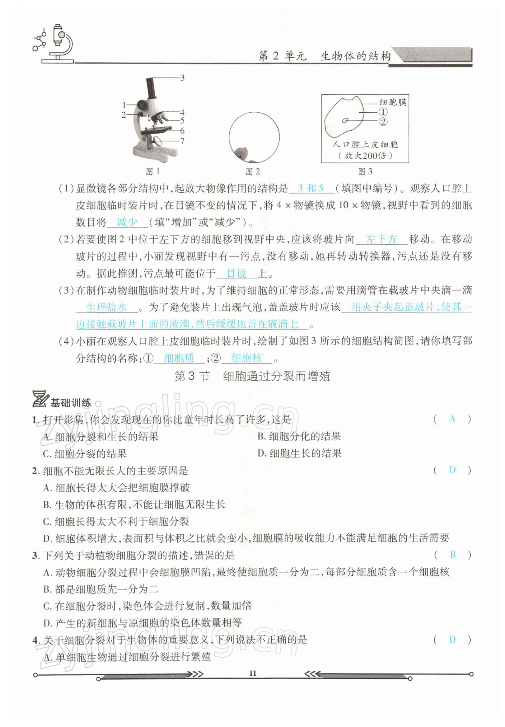 2022年決勝會考生物北師大版 參考答案第11頁