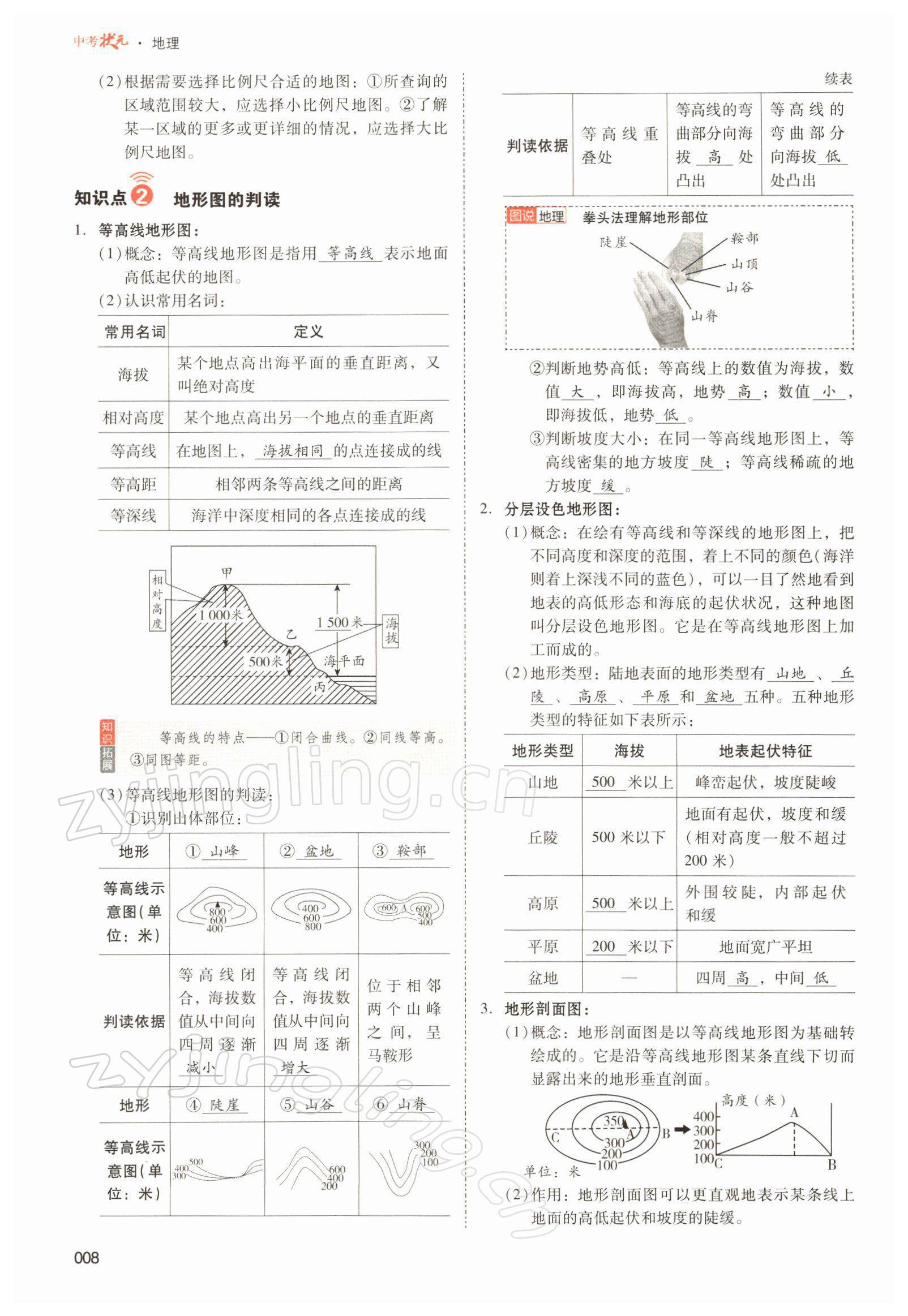 2022年中考狀元地理 參考答案第8頁