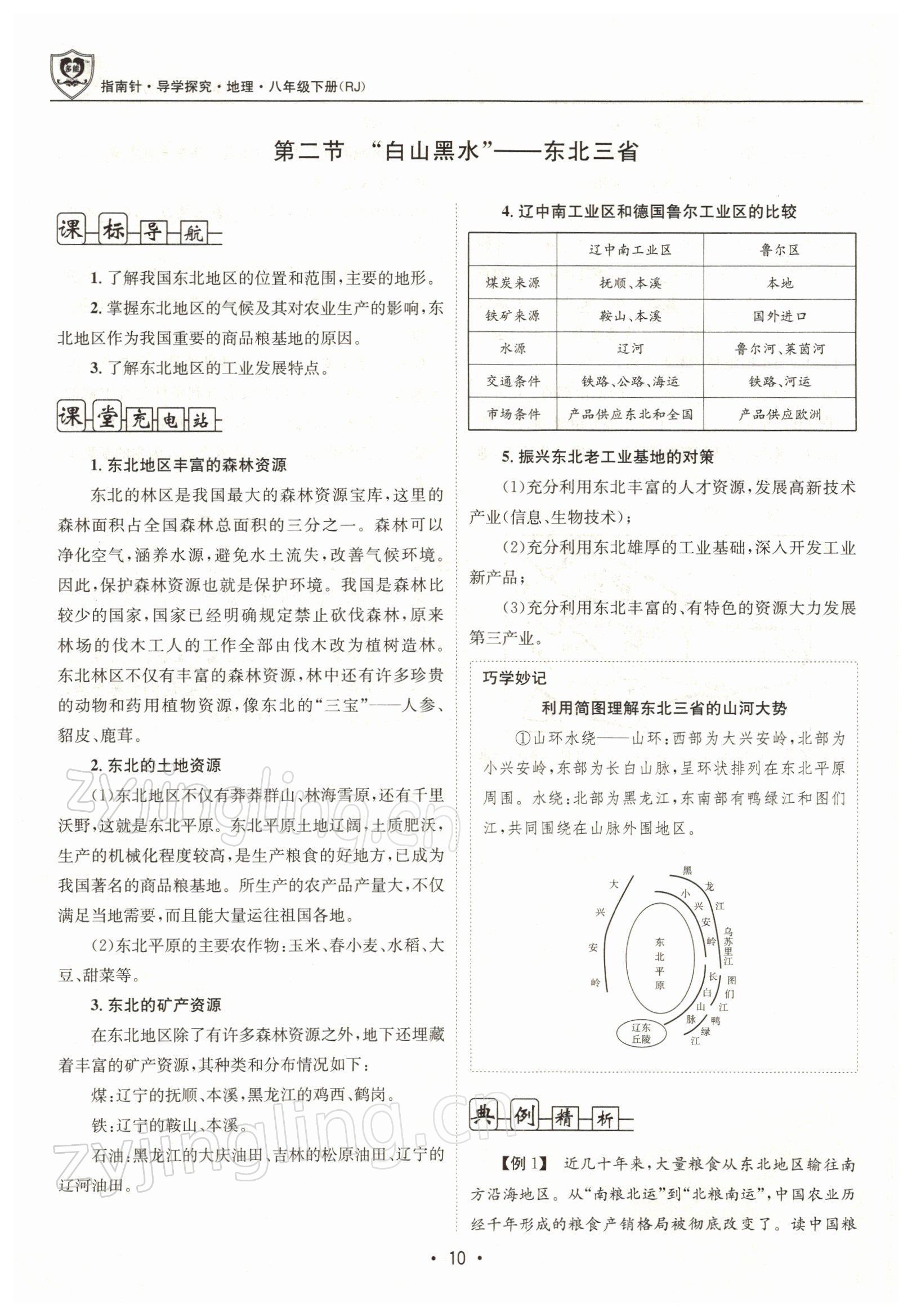 2022年指南针导学探究八年级地理下册人教版 参考答案第10页