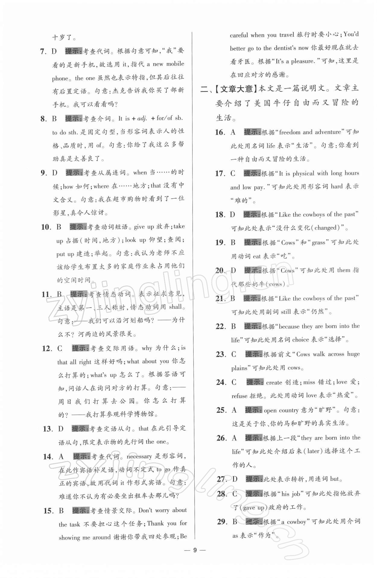 2022年小題狂做九年級英語下冊譯林版提優(yōu)版 第9頁