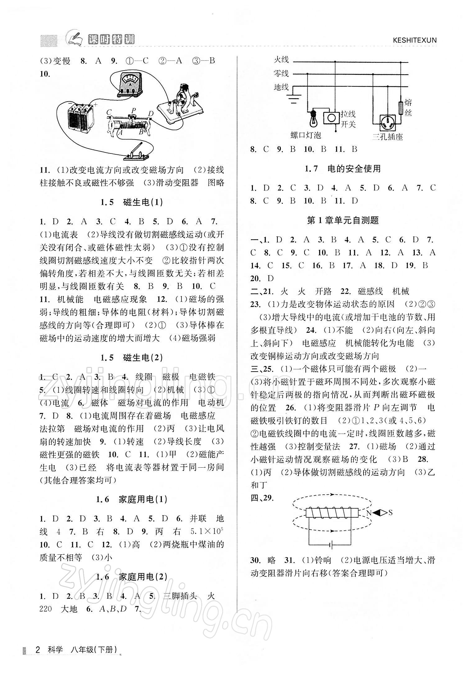 2022年浙江新課程三維目標(biāo)測評課時特訓(xùn)八年級科學(xué)下冊浙教版 第2頁