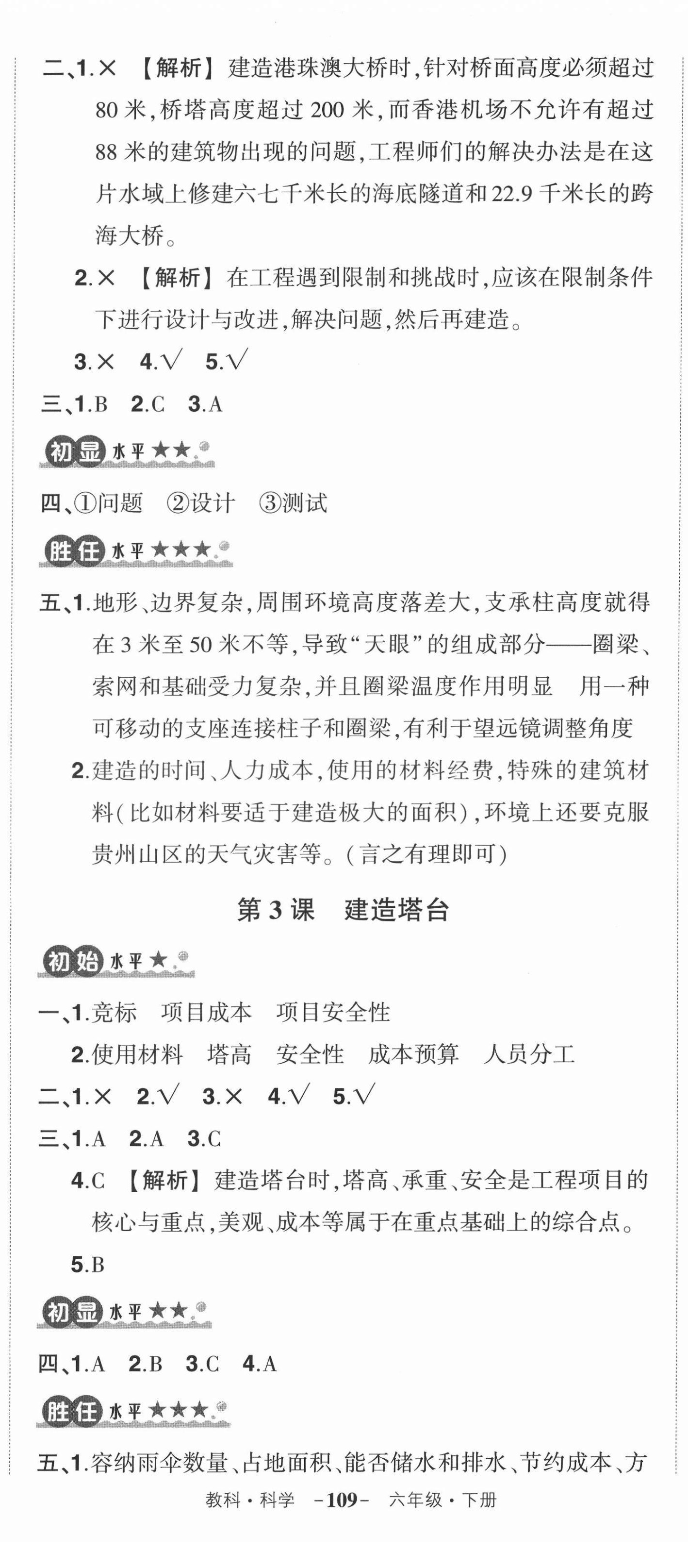 2022年状元成才路创优作业100分六年级科学下册教科版 参考答案第2页