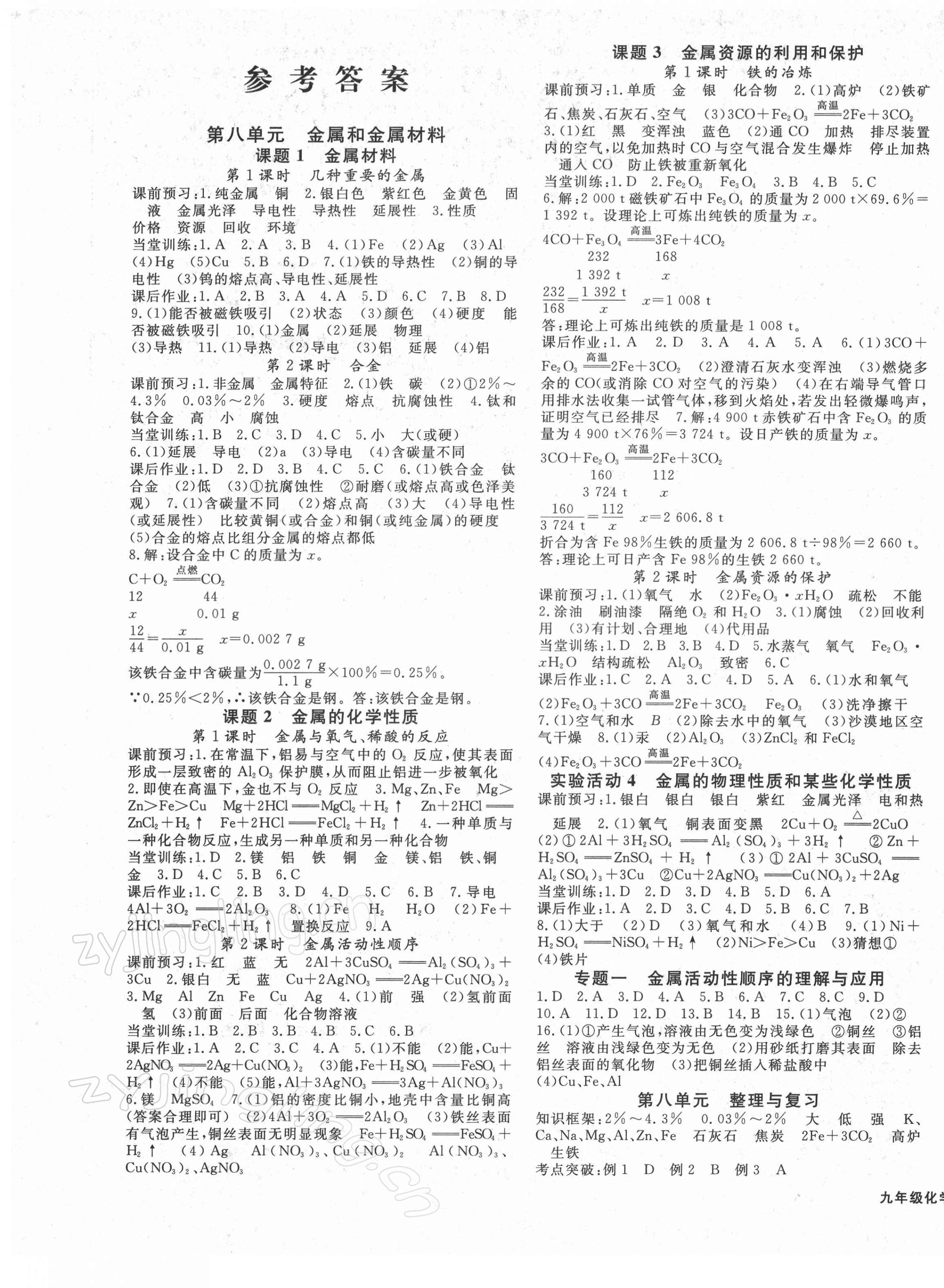 2022年名師大課堂九年級(jí)化學(xué)下冊(cè)人教版 第1頁