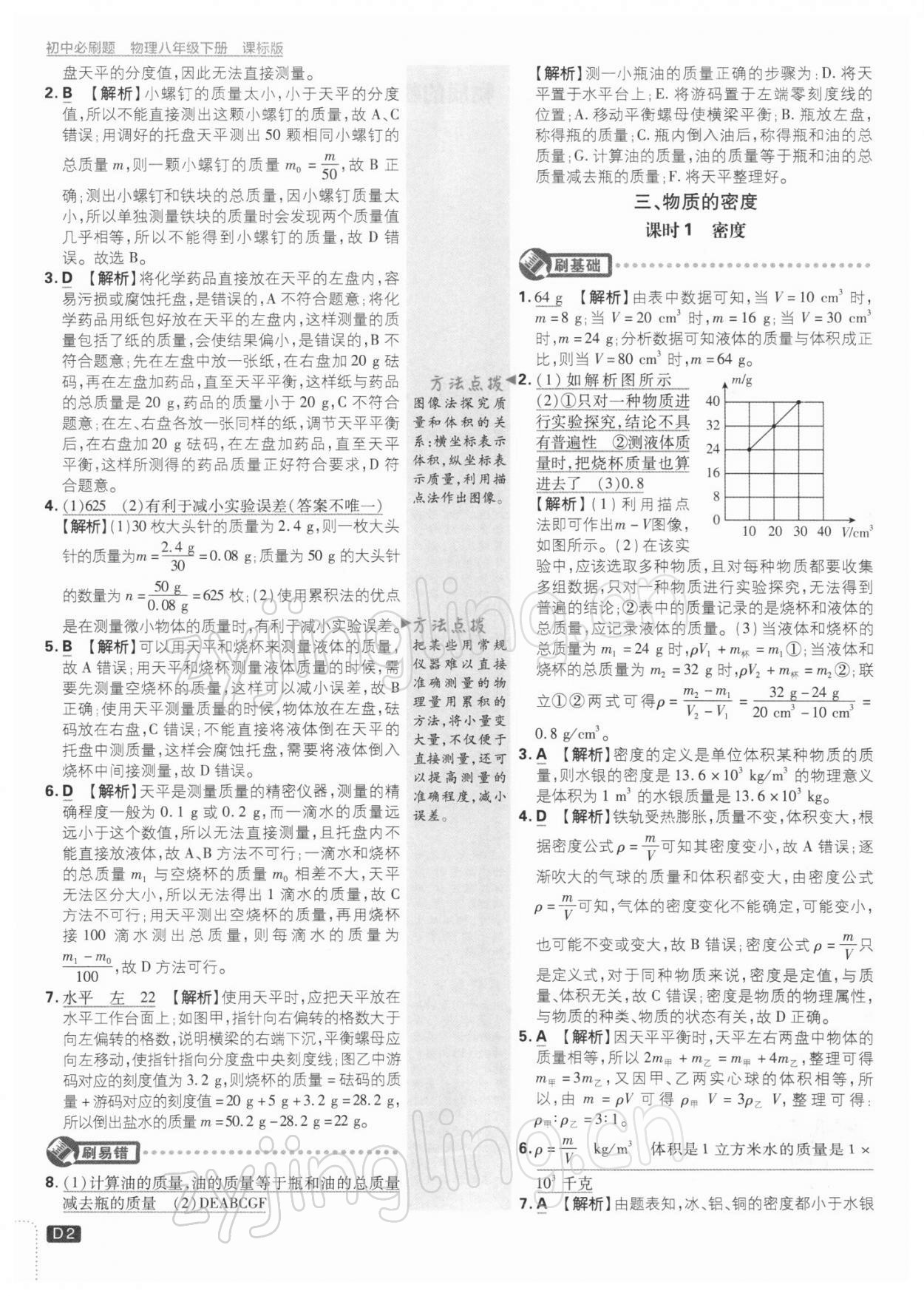 2022年初中必刷題八年級物理下冊蘇科版 參考答案第2頁