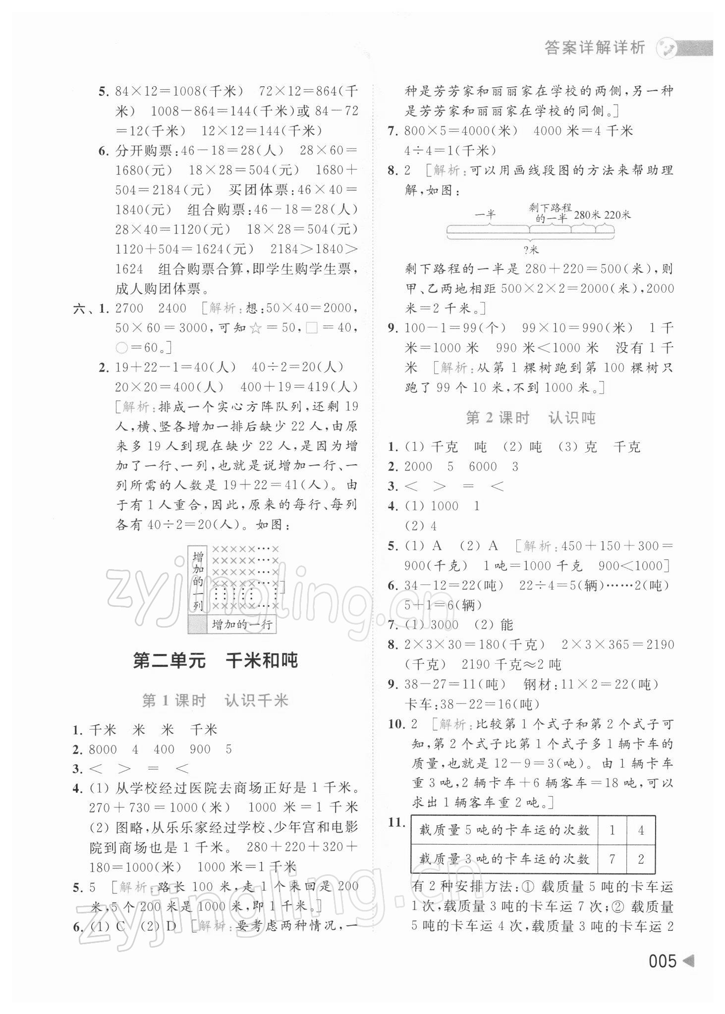 2022年亮點(diǎn)給力提優(yōu)班多維互動(dòng)空間三年級(jí)數(shù)學(xué)下冊(cè)蘇教版 參考答案第5頁(yè)