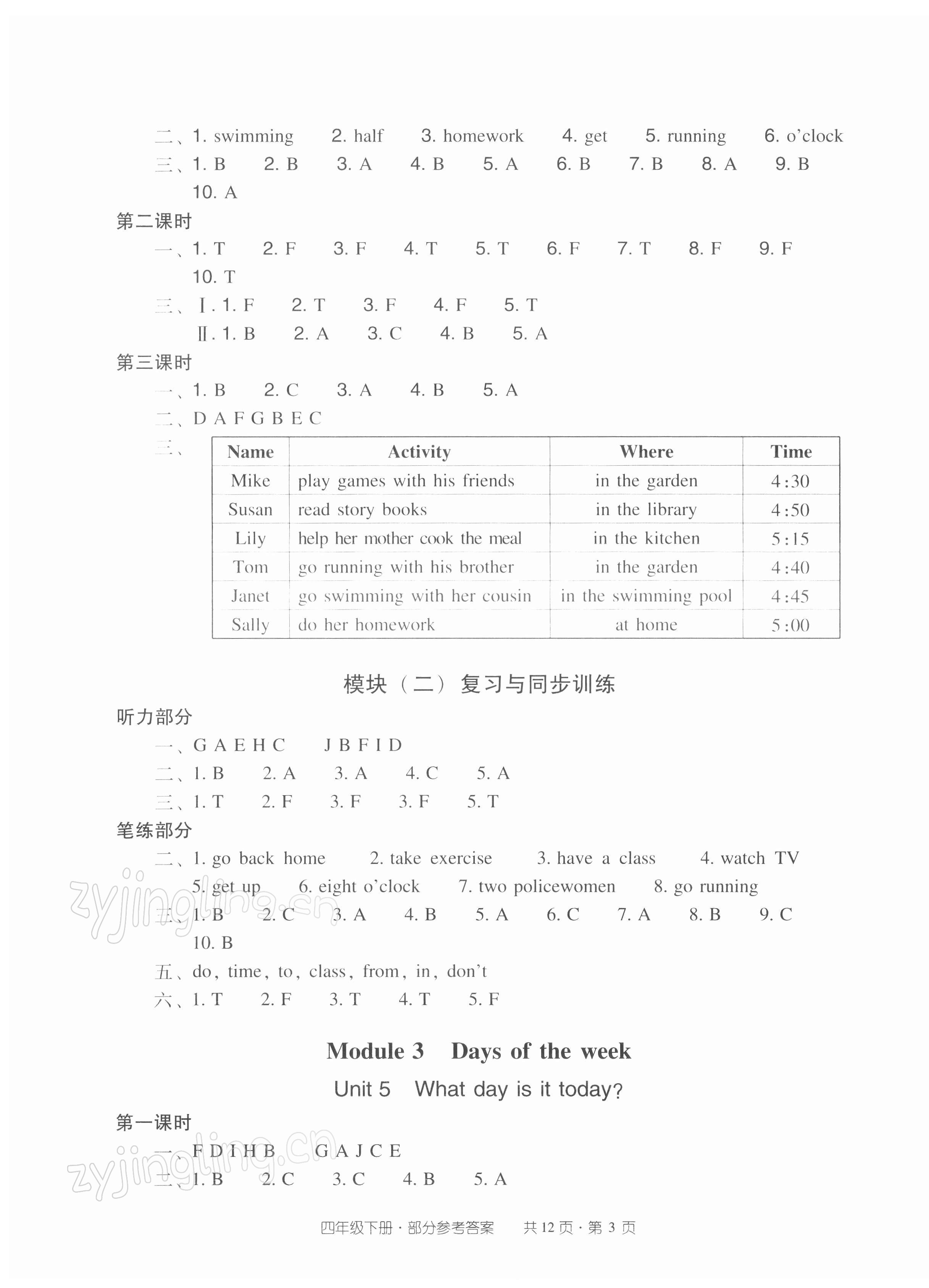 2022年雙基同步導(dǎo)學(xué)導(dǎo)練四年級英語下冊教科版廣州專版 第3頁