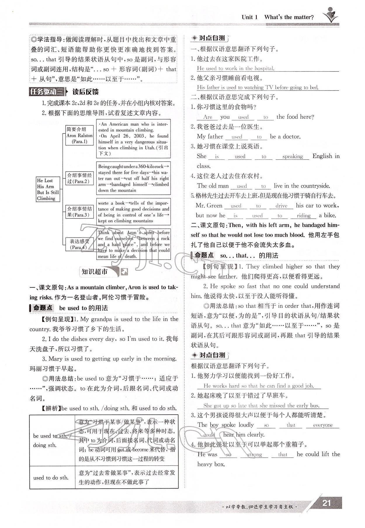 2022年金太陽導(dǎo)學(xué)案八年級英語下冊人教版 參考答案第21頁