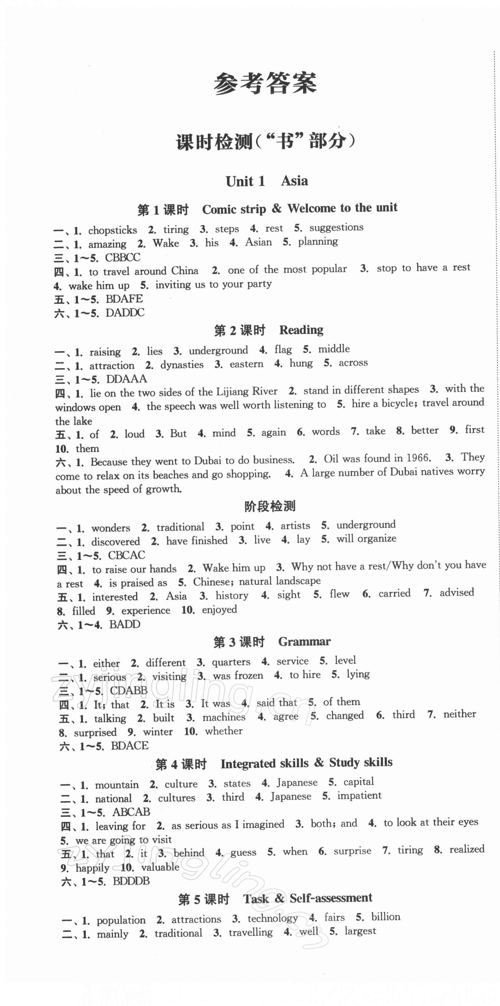 2022年通城學(xué)典活頁(yè)檢測(cè)九年級(jí)英語(yǔ)下冊(cè)譯林版 第1頁(yè)