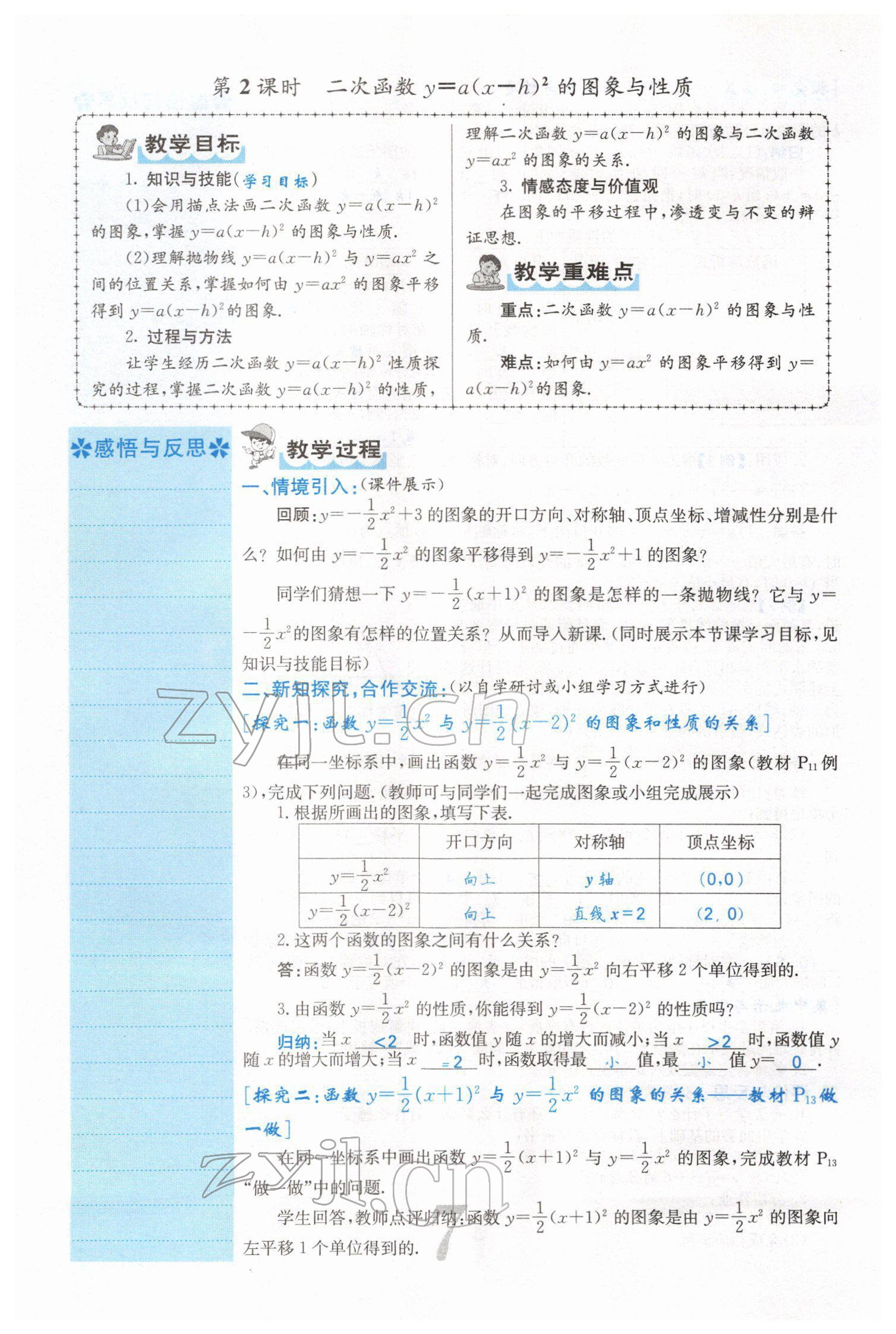 2022年课堂点睛九年级数学下册华师大版 参考答案第17页