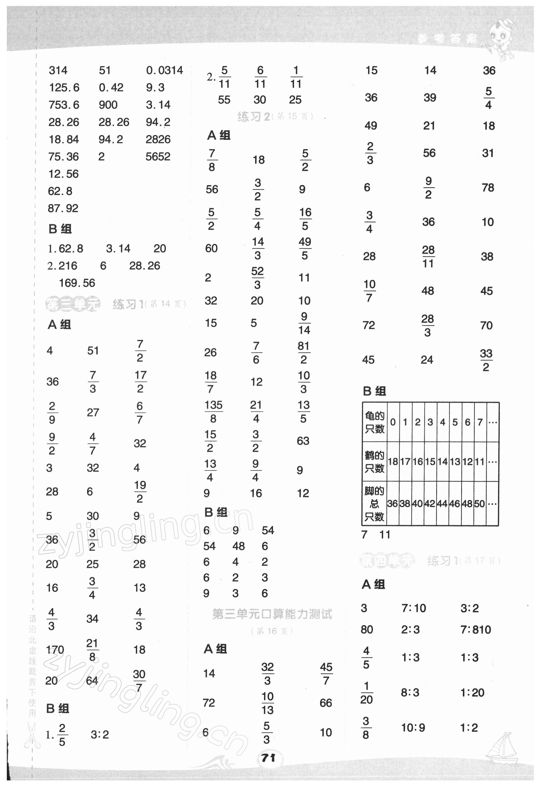 2022年星級口算天天練六年級數(shù)學下冊蘇教版 第3頁