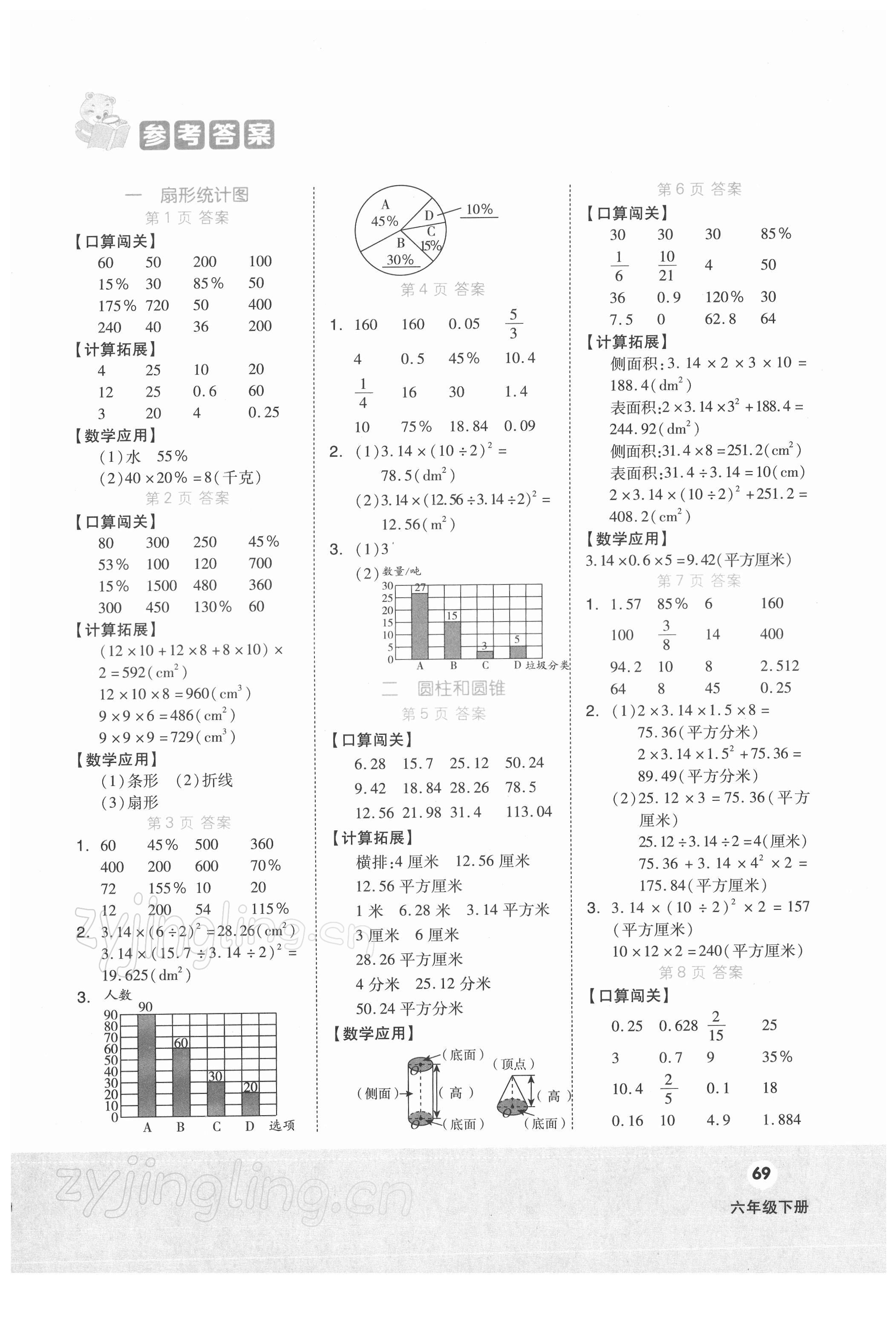 2022年階梯口算六年級(jí)數(shù)學(xué)下冊(cè)蘇教版 第1頁(yè)