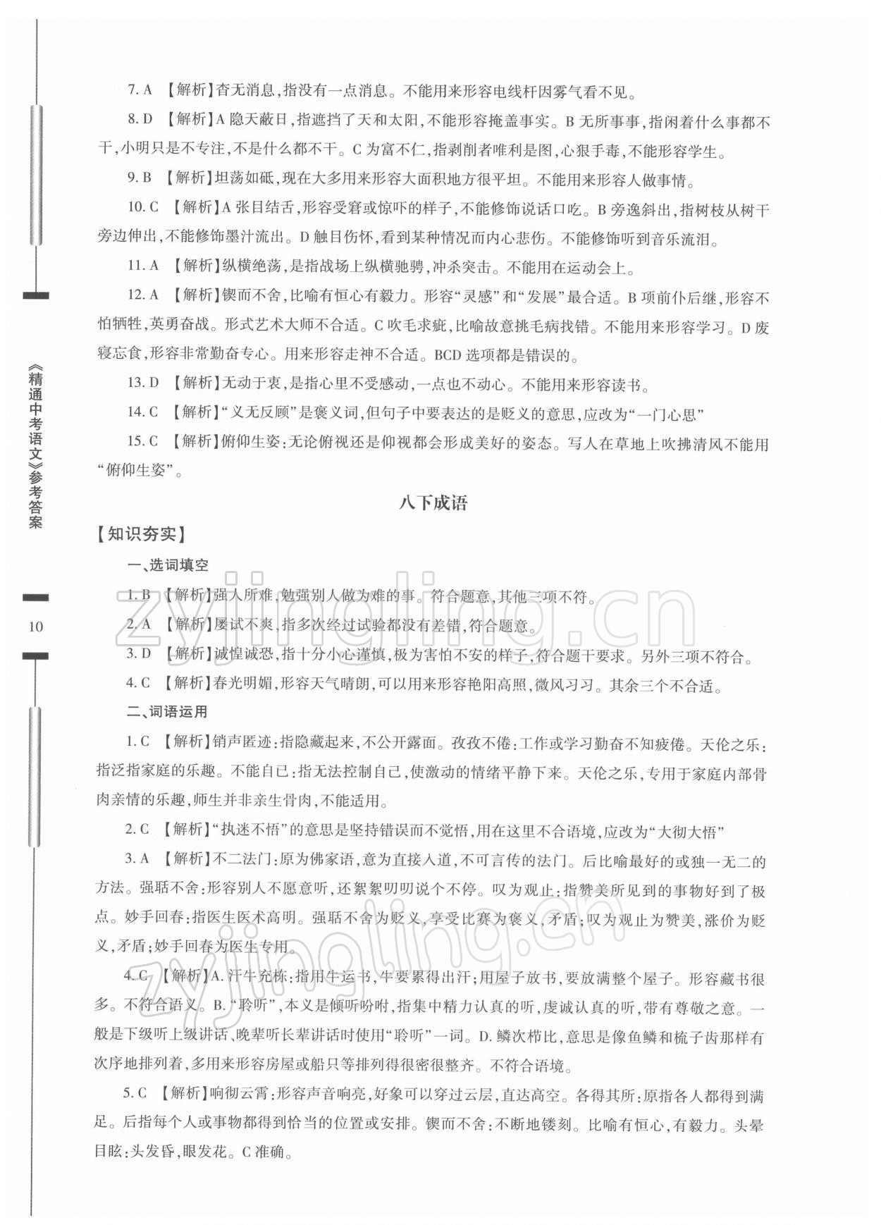 2022年精通中考語文基礎(chǔ)知識與試卷訓(xùn)練 第10頁