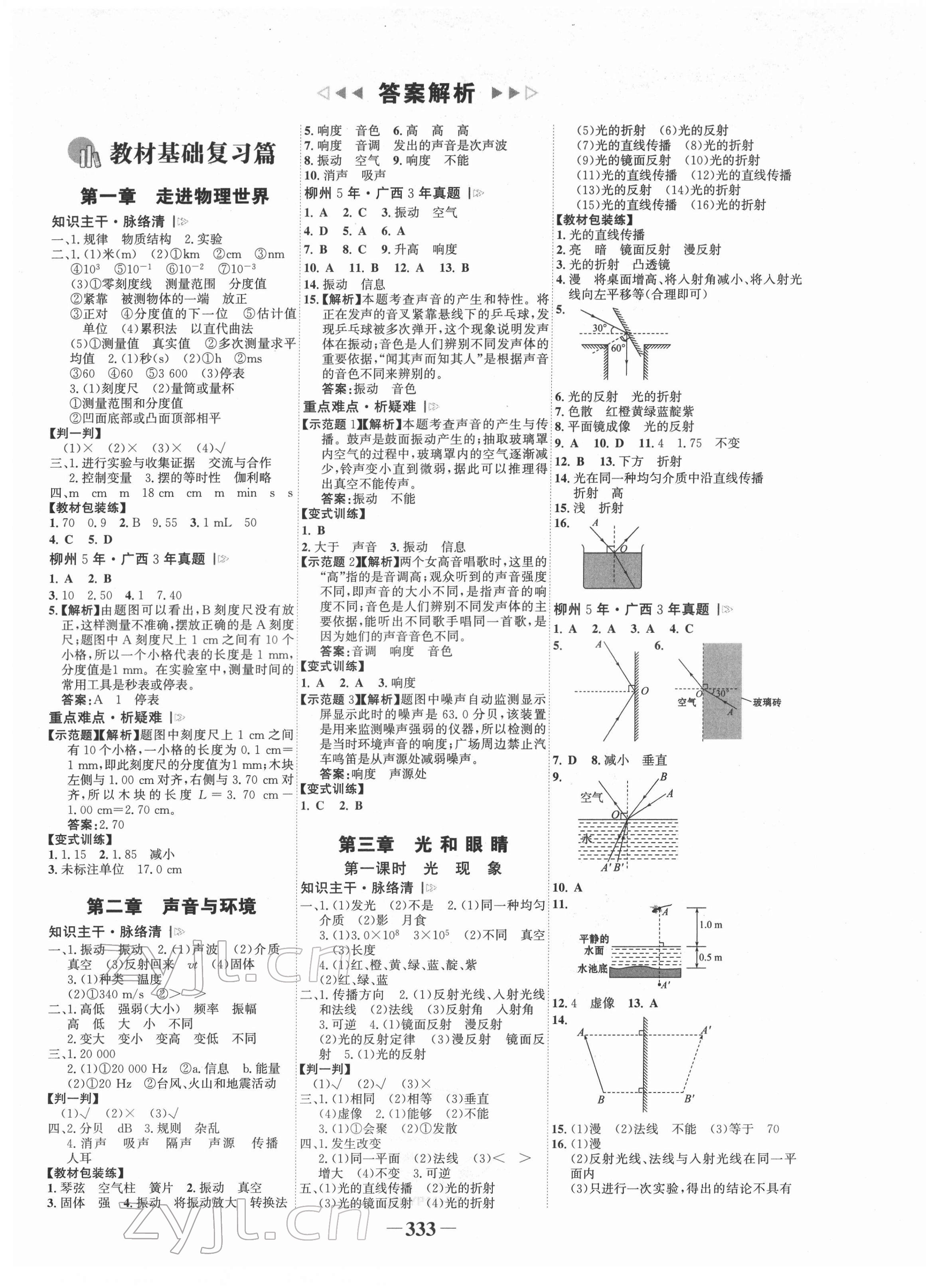 2022年世紀(jì)金榜初中全程復(fù)習(xí)方略物理滬粵版柳州專版 第1頁