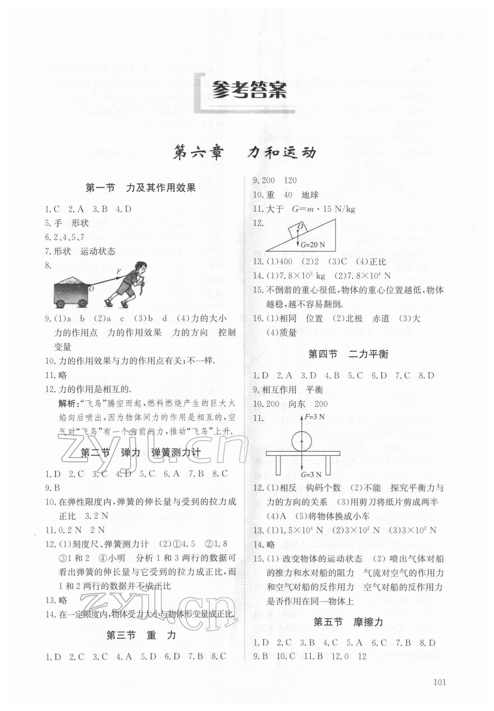 2022年同步練習(xí)冊(cè)明天出版社八年級(jí)物理下冊(cè)魯科版54制 第1頁(yè)