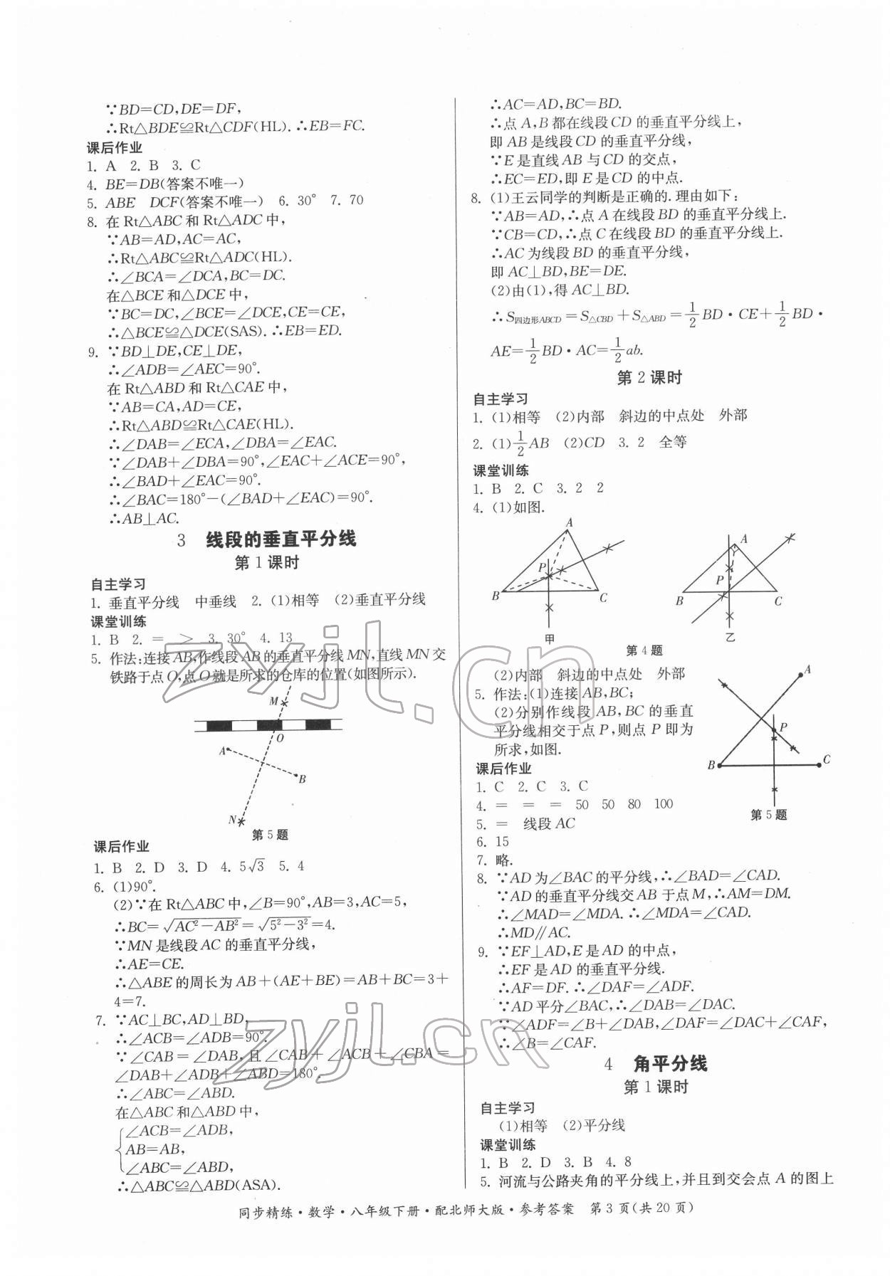 2022年同步精练广东人民出版社八年级数学下册北师大版 第3页