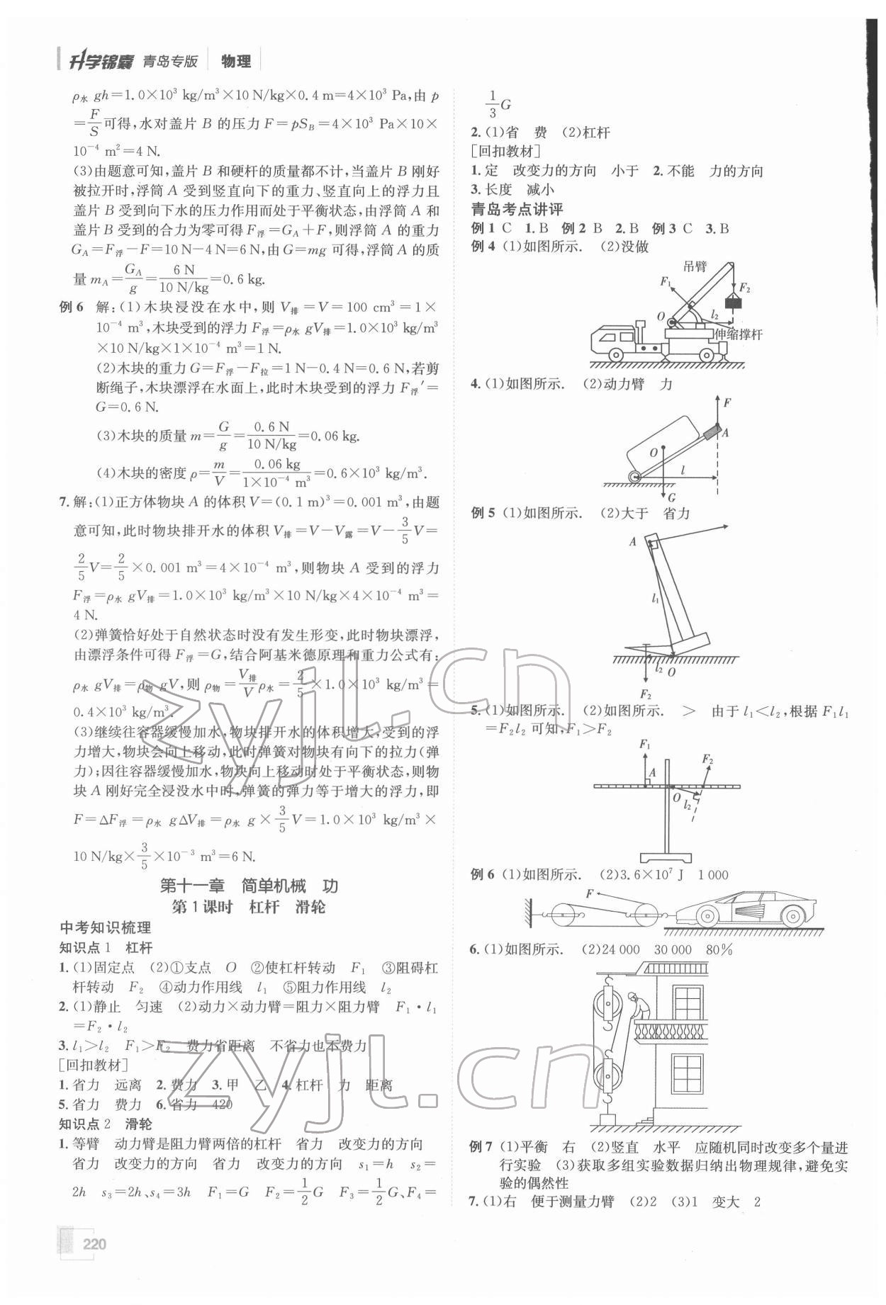 2022年升學(xué)錦囊物理青島專版 參考答案第10頁