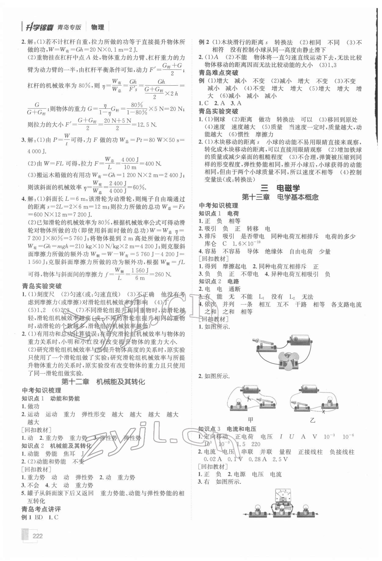 2022年升學(xué)錦囊物理青島專版 參考答案第12頁