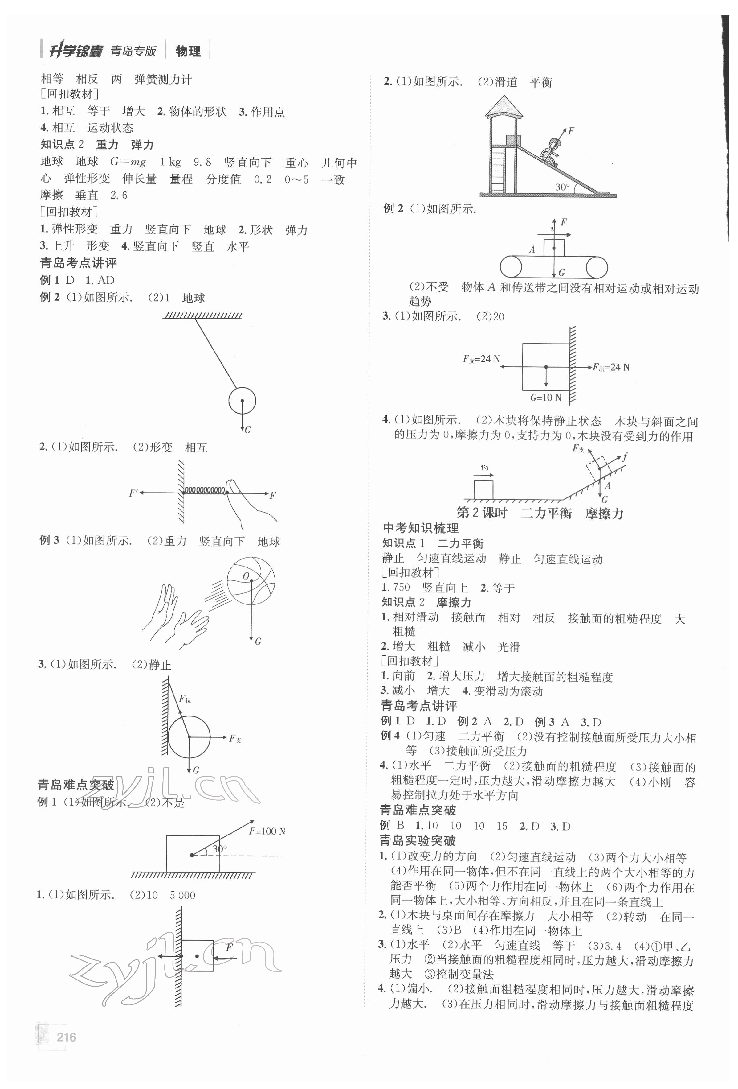 2022年升學(xué)錦囊物理青島專版 參考答案第6頁