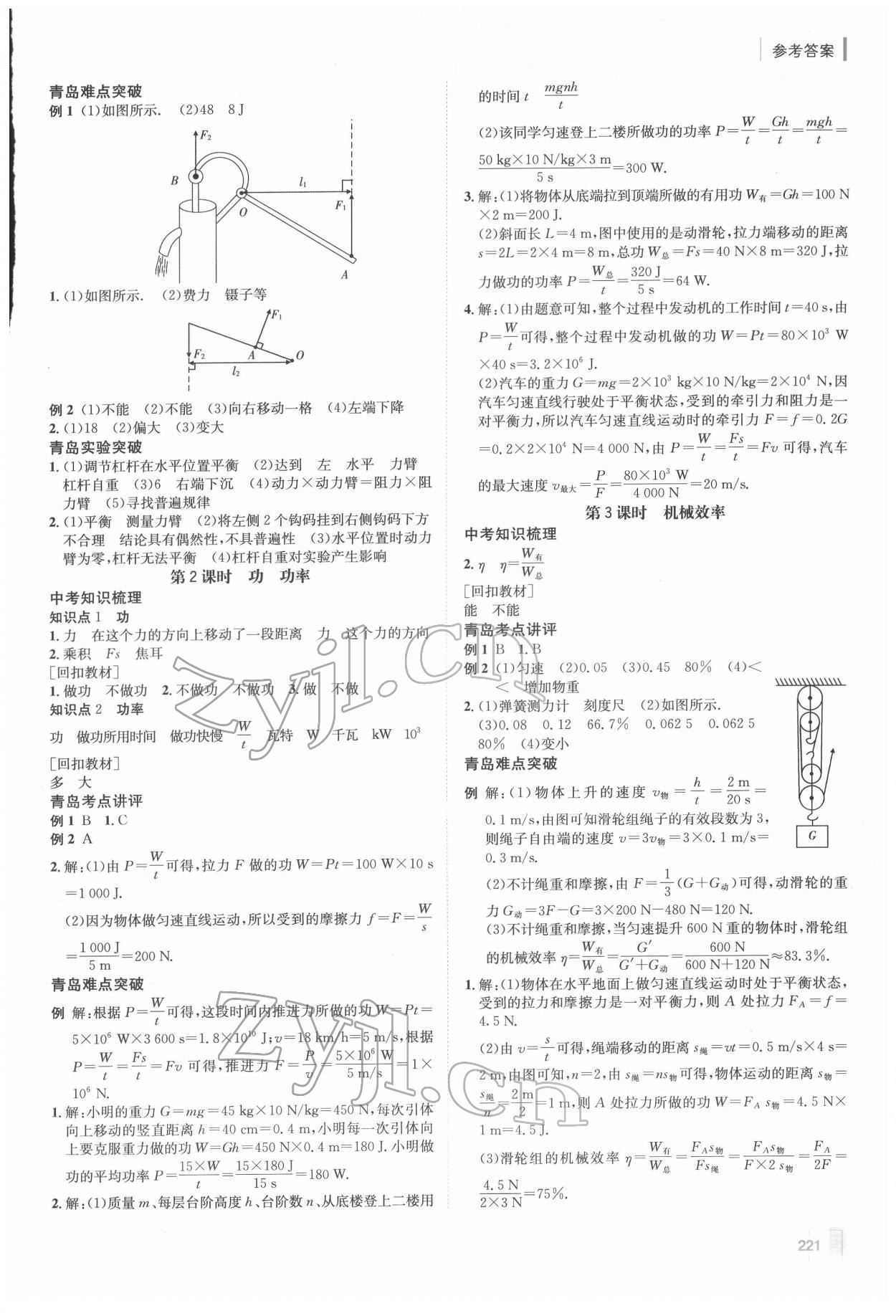 2022年升學(xué)錦囊物理青島專版 參考答案第11頁