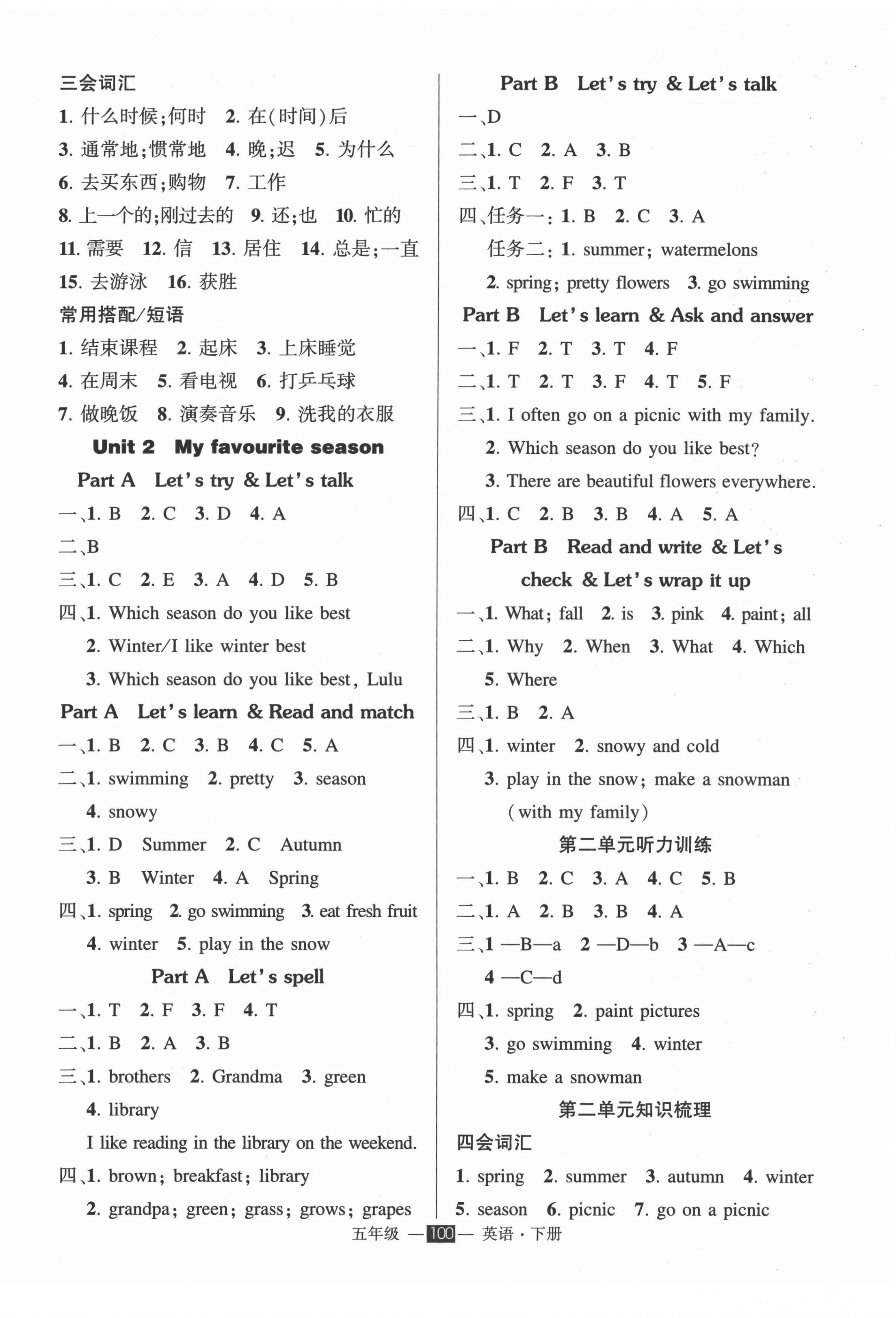 2022年狀元成才路創(chuàng)優(yōu)作業(yè)100分五年級英語下冊人教PEP版 第2頁