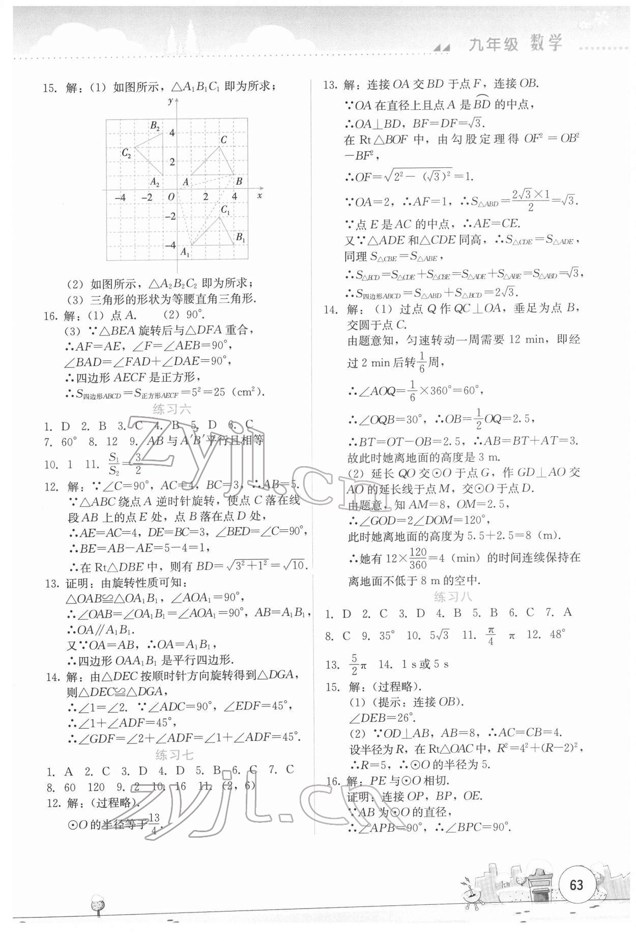 2022年寒假活動實(shí)踐與思考云南大學(xué)出版社九年級數(shù)學(xué)綜合練習(xí) 第3頁