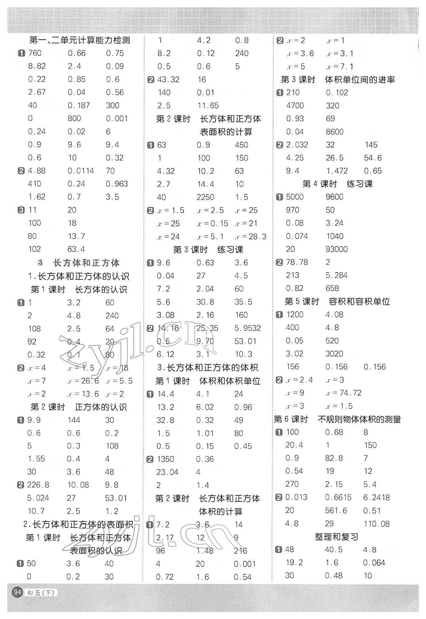 2022年陽光同學(xué)計(jì)算小達(dá)人五年級(jí)數(shù)學(xué)下冊(cè)人教版 第2頁