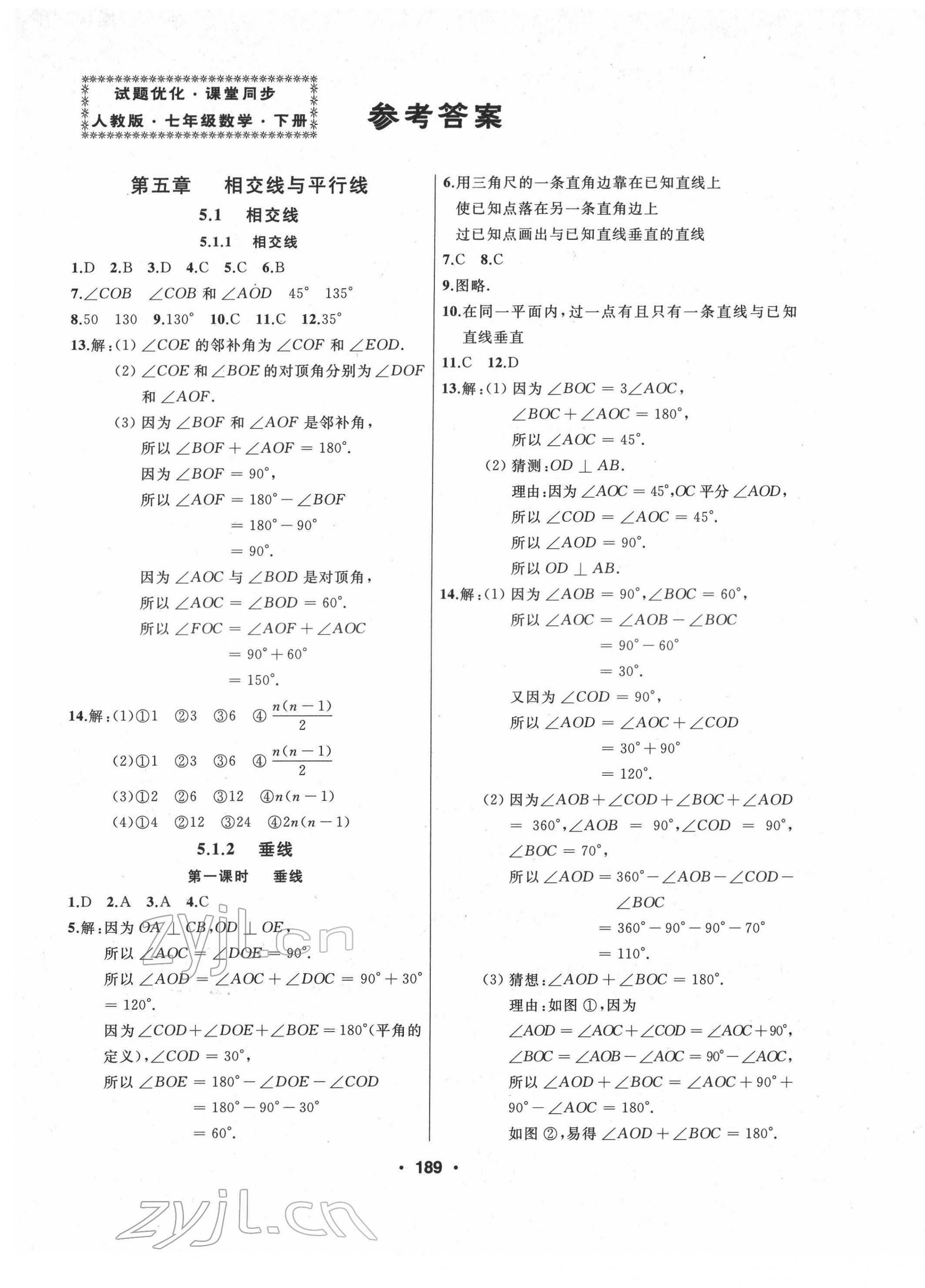 2022年试题优化课堂同步七年级数学下册人教版 第1页