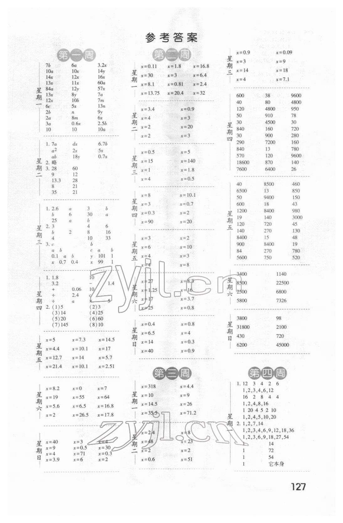 2022年經(jīng)綸學(xué)典口算達(dá)人五年級數(shù)學(xué)下冊蘇教版 第1頁