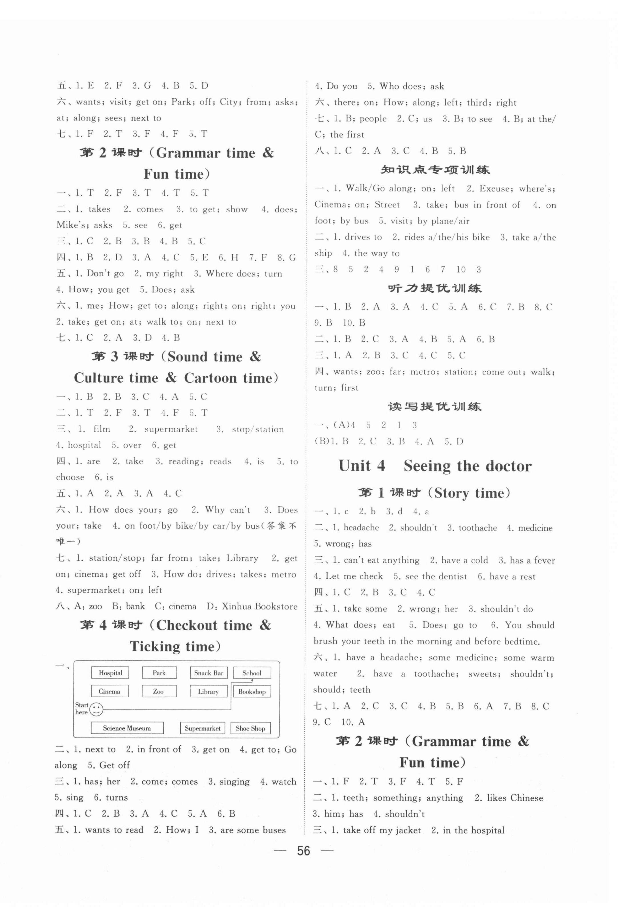 2022年學霸棒棒堂五年級英語下冊譯林版江蘇專版 參考答案第3頁