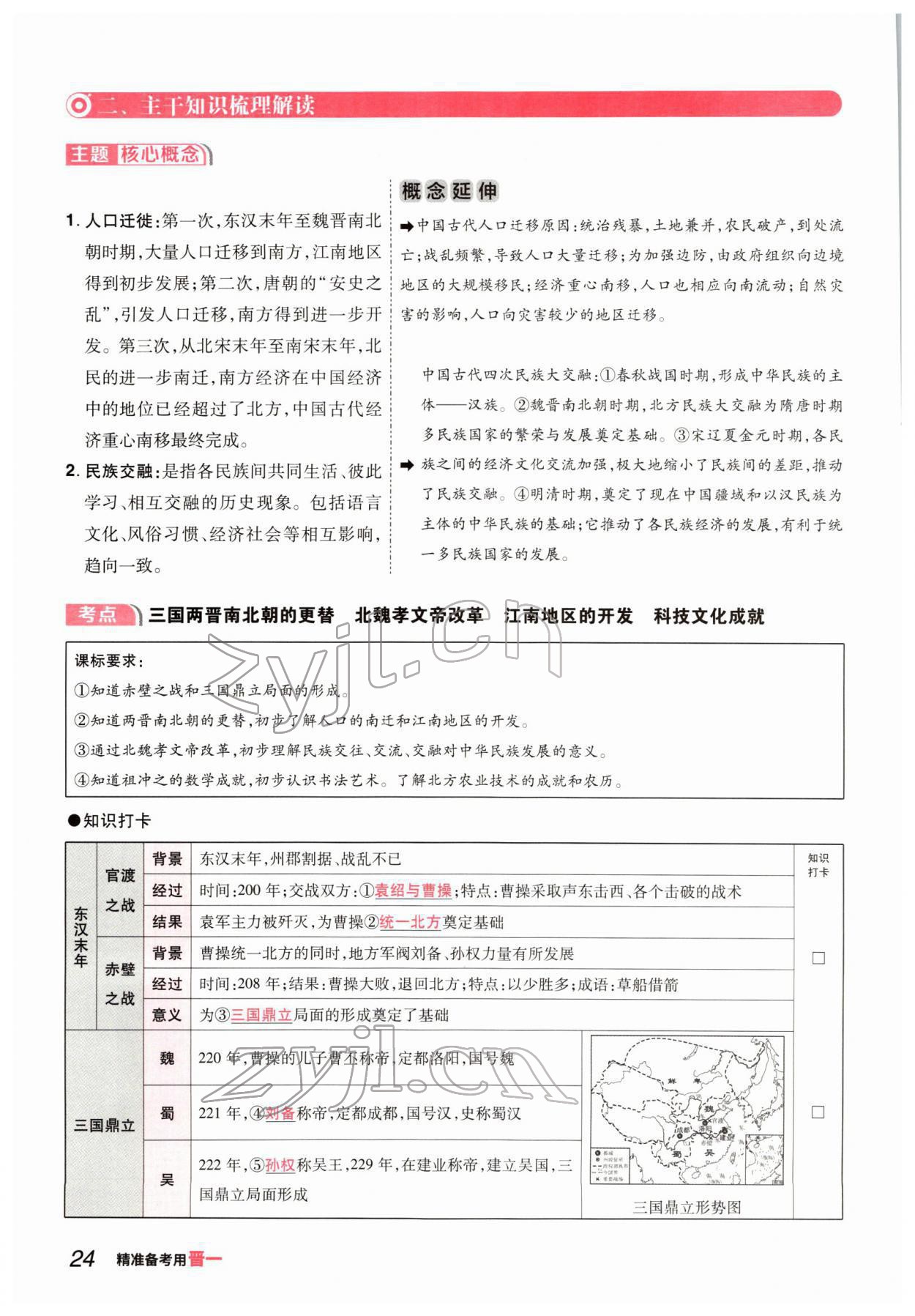 2022年晉一中考精準提分歷史山西專版 參考答案第45頁