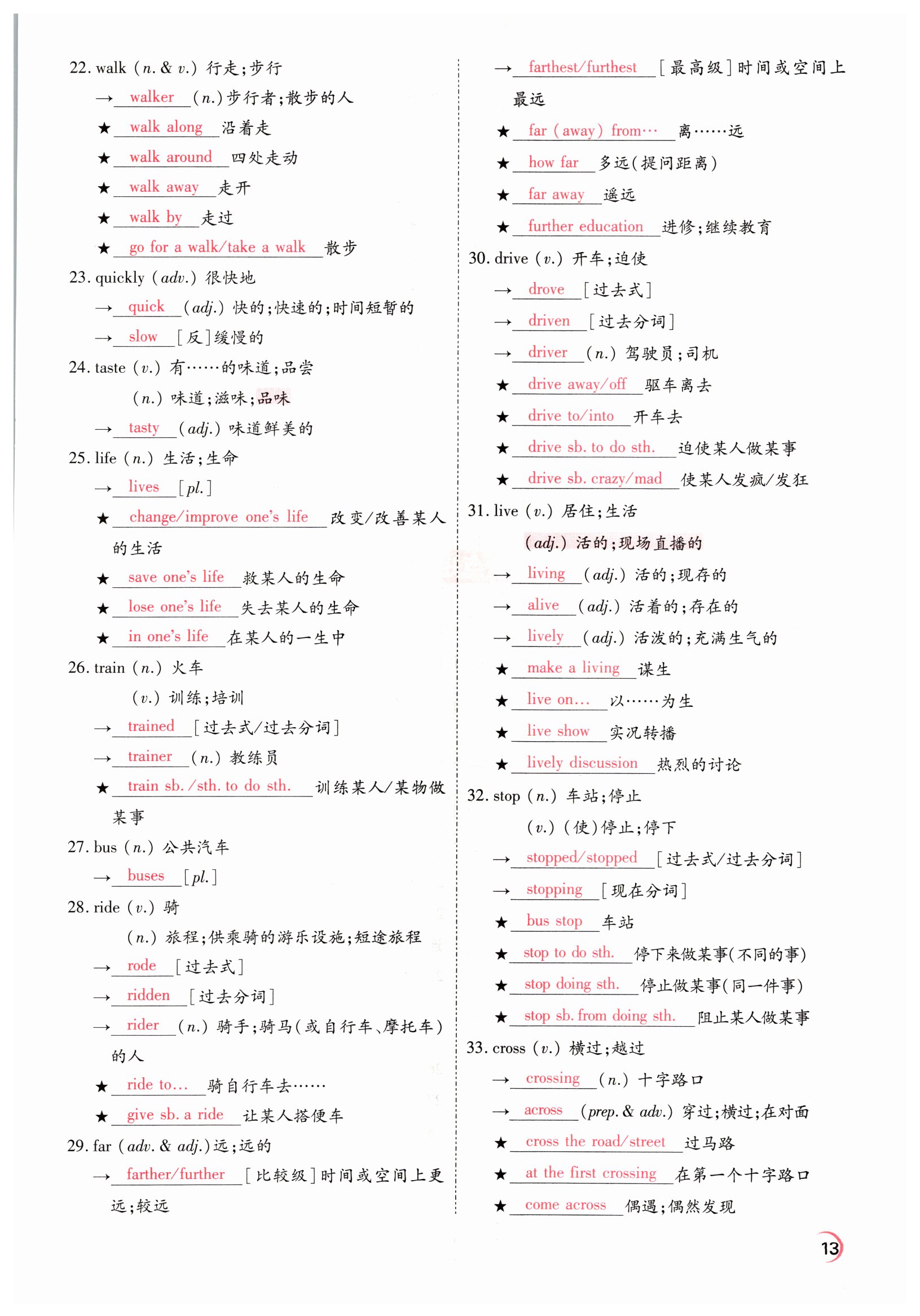 2022年晉一中考精準提分英語山西專版 參考答案第13頁