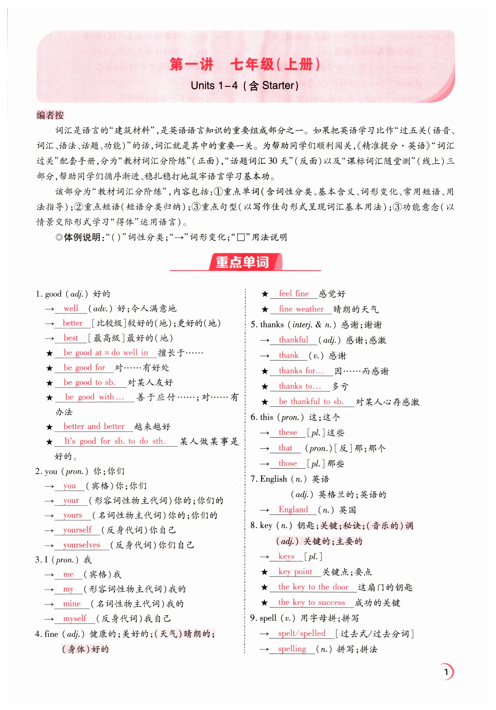 2022年晉一中考精準(zhǔn)提分英語(yǔ)山西專版 參考答案第1頁(yè)