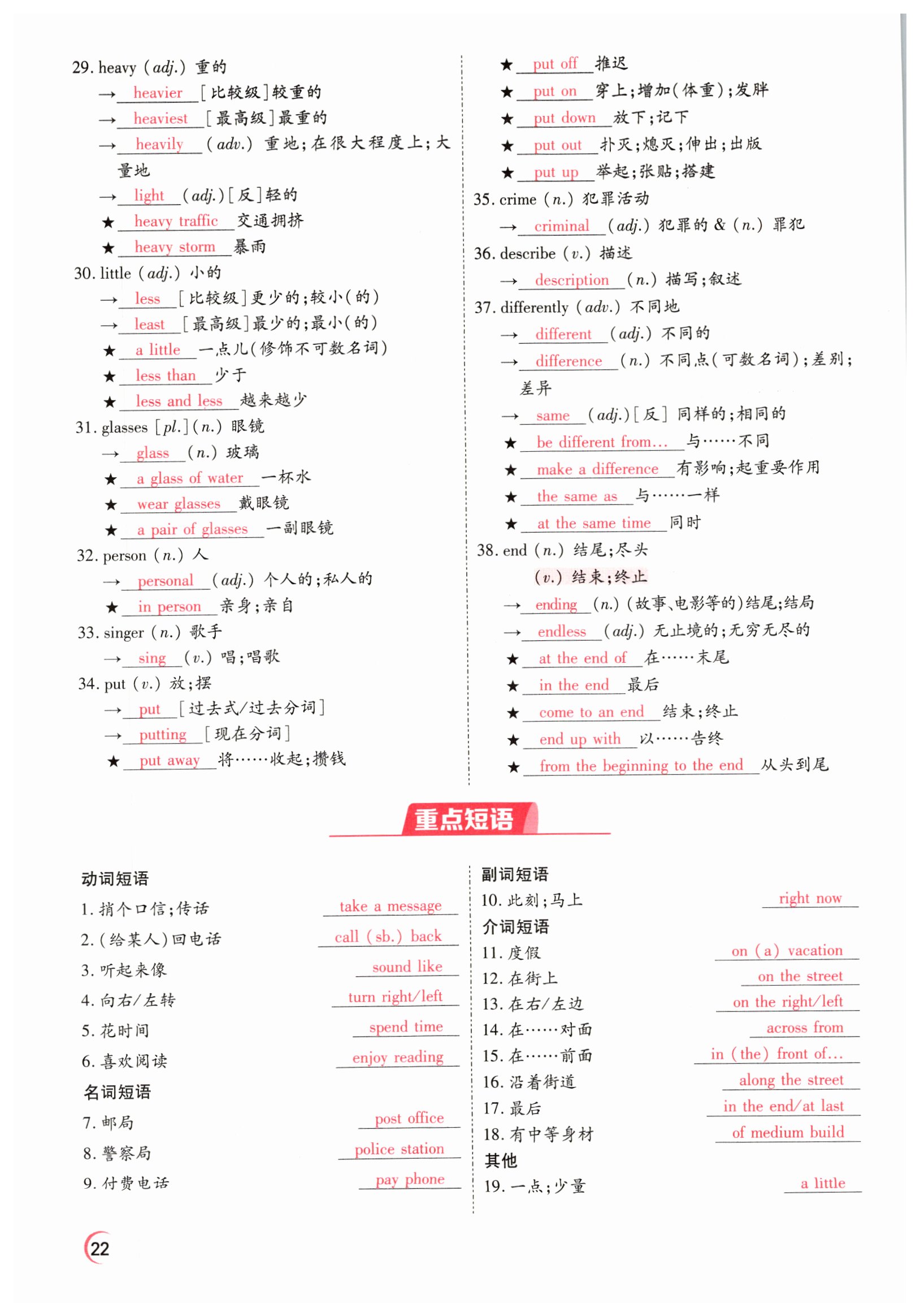 2022年晉一中考精準提分英語山西專版 參考答案第22頁