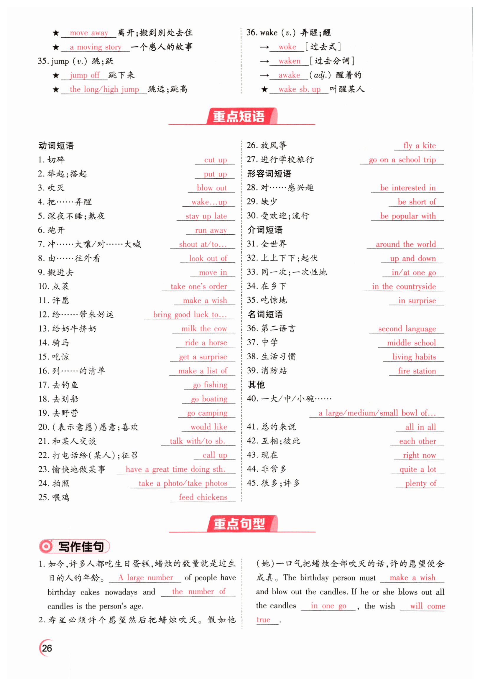 2022年晉一中考精準提分英語山西專版 參考答案第26頁