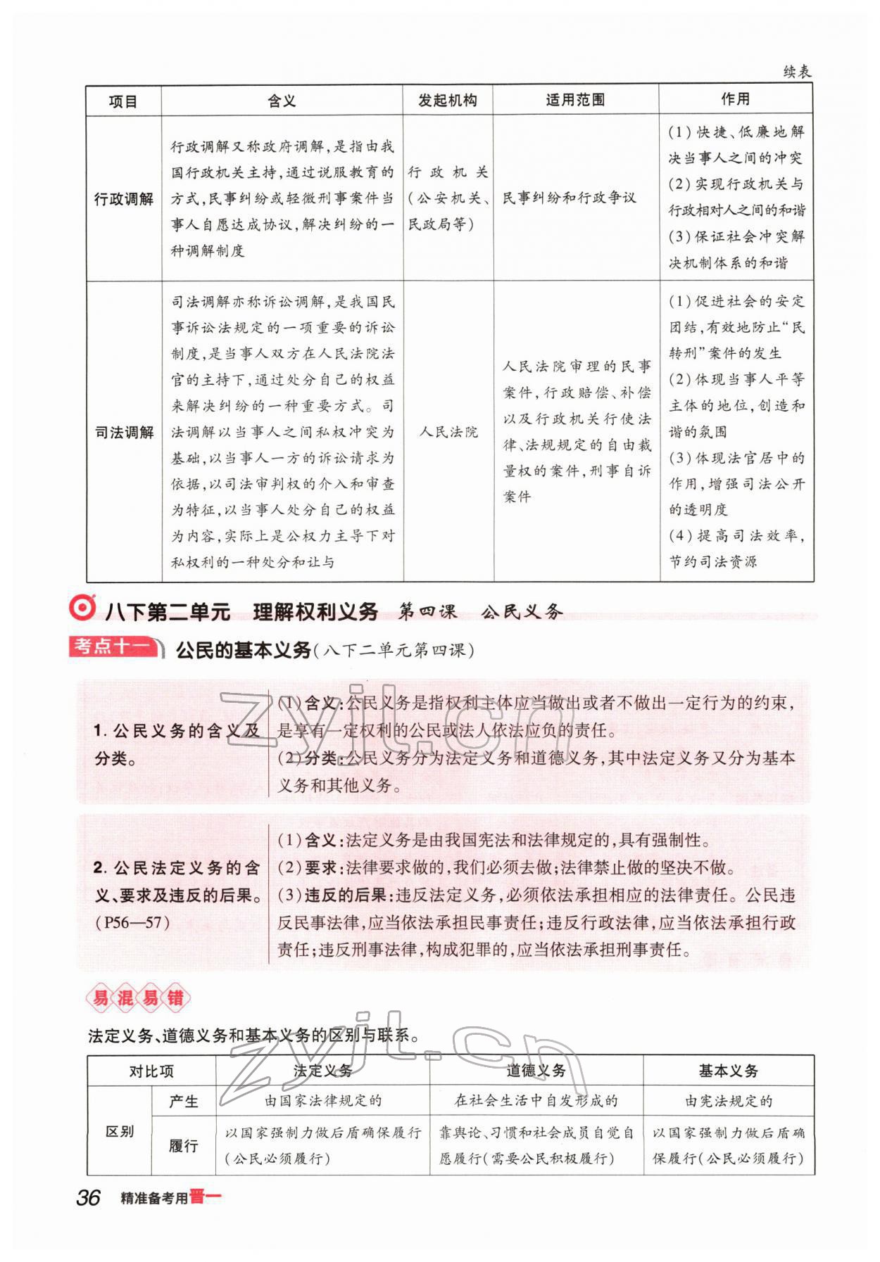 2022年晉一中考精準提分道德與法治山西專版 參考答案第69頁