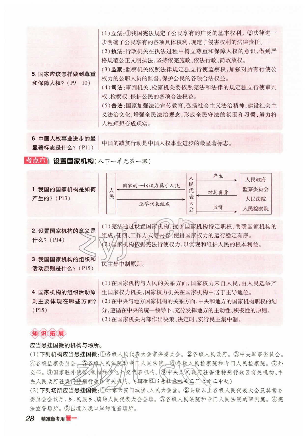 2022年晉一中考精準提分道德與法治山西專版 參考答案第53頁