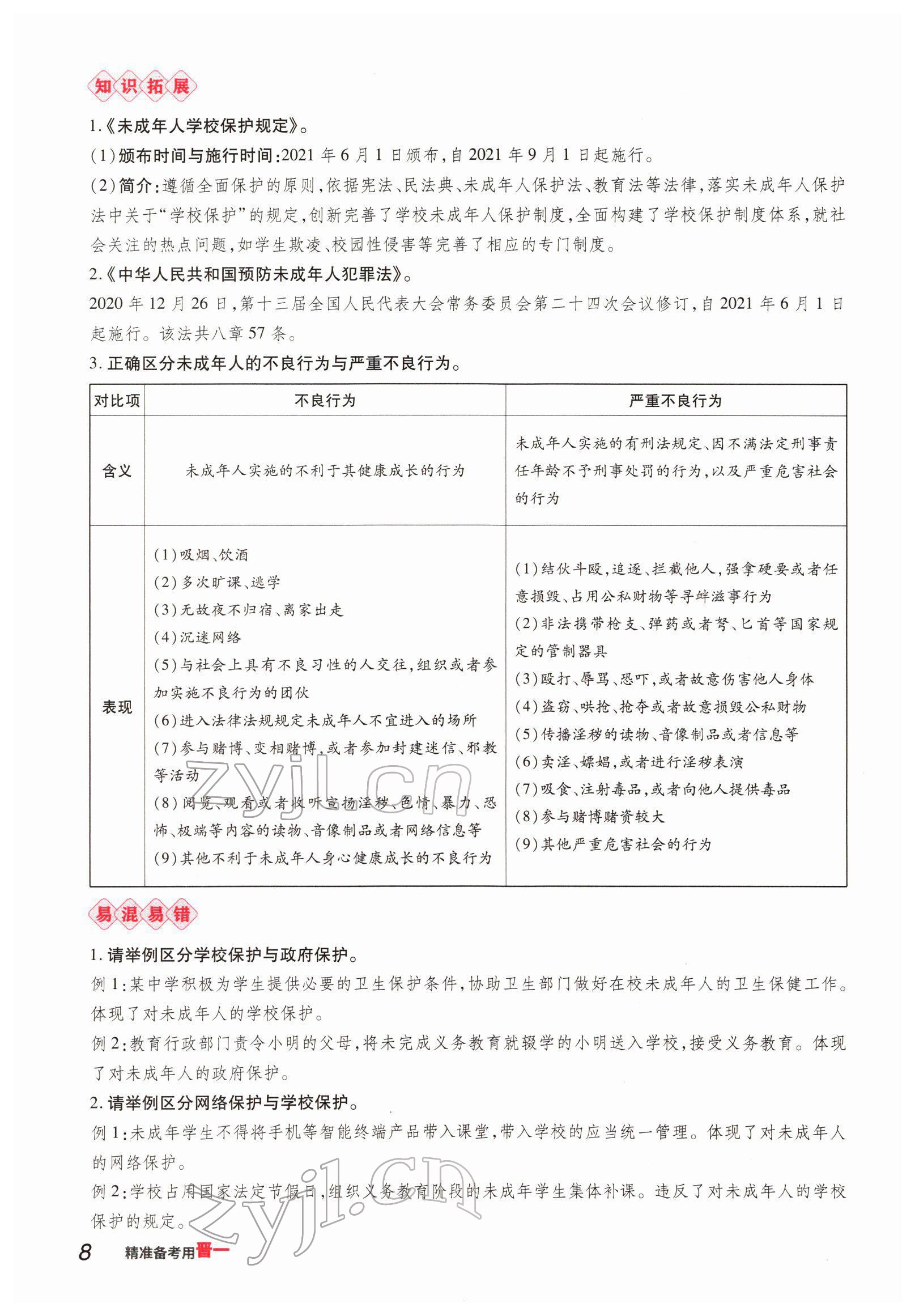 2022年晉一中考精準提分道德與法治山西專版 參考答案第13頁