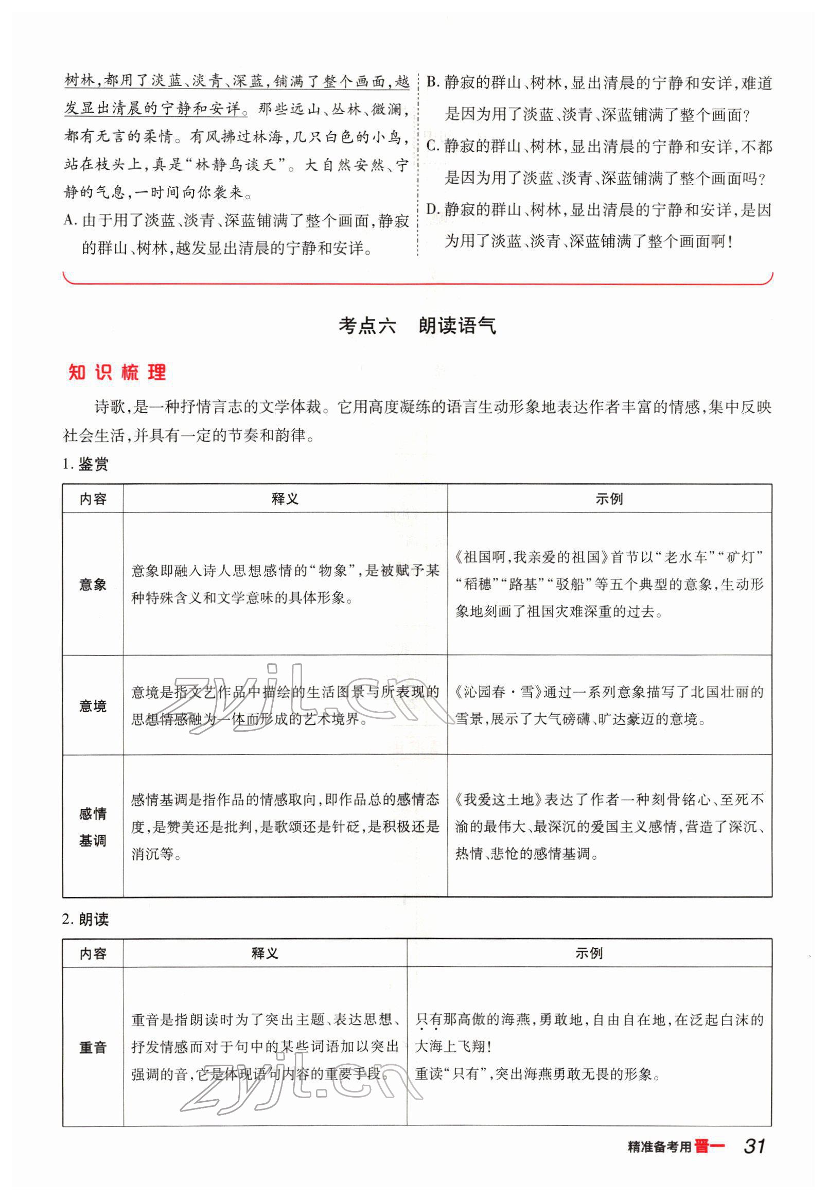 2022年晉一中考精準提分語文山西專版 參考答案第31頁