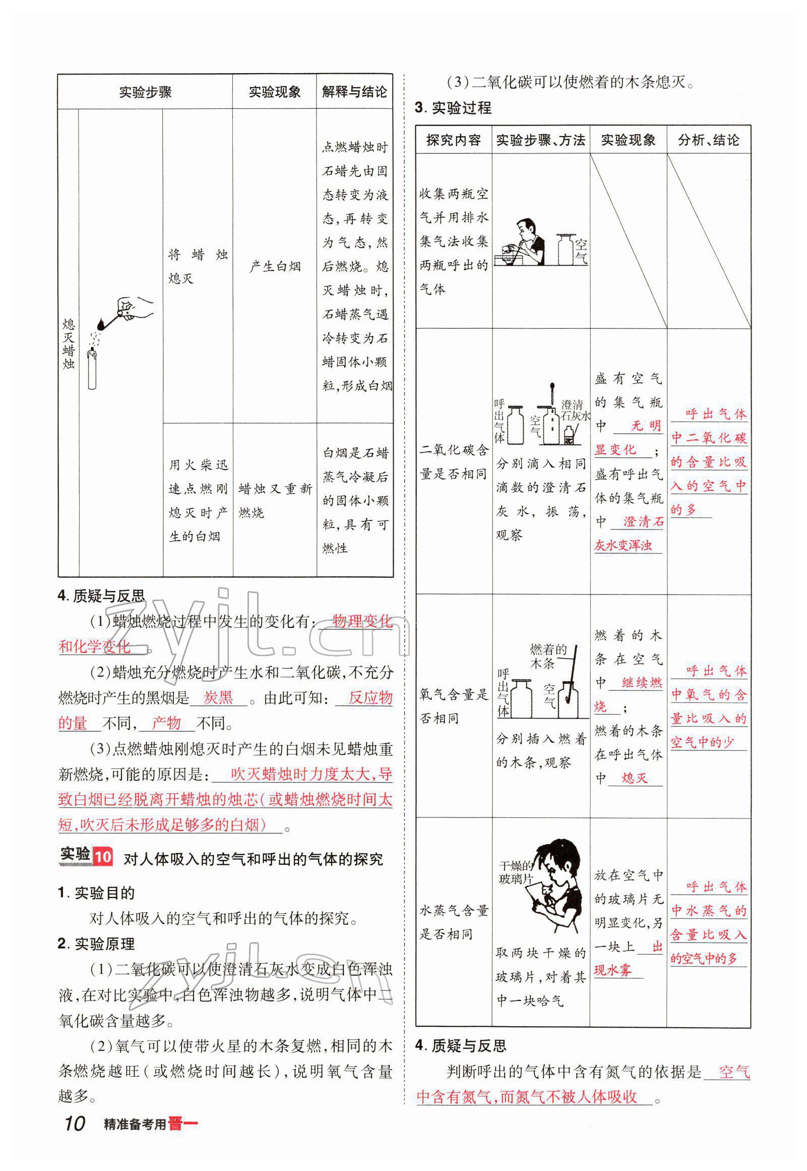 2022年晉一中考精準(zhǔn)提分化學(xué)山西專版 參考答案第10頁