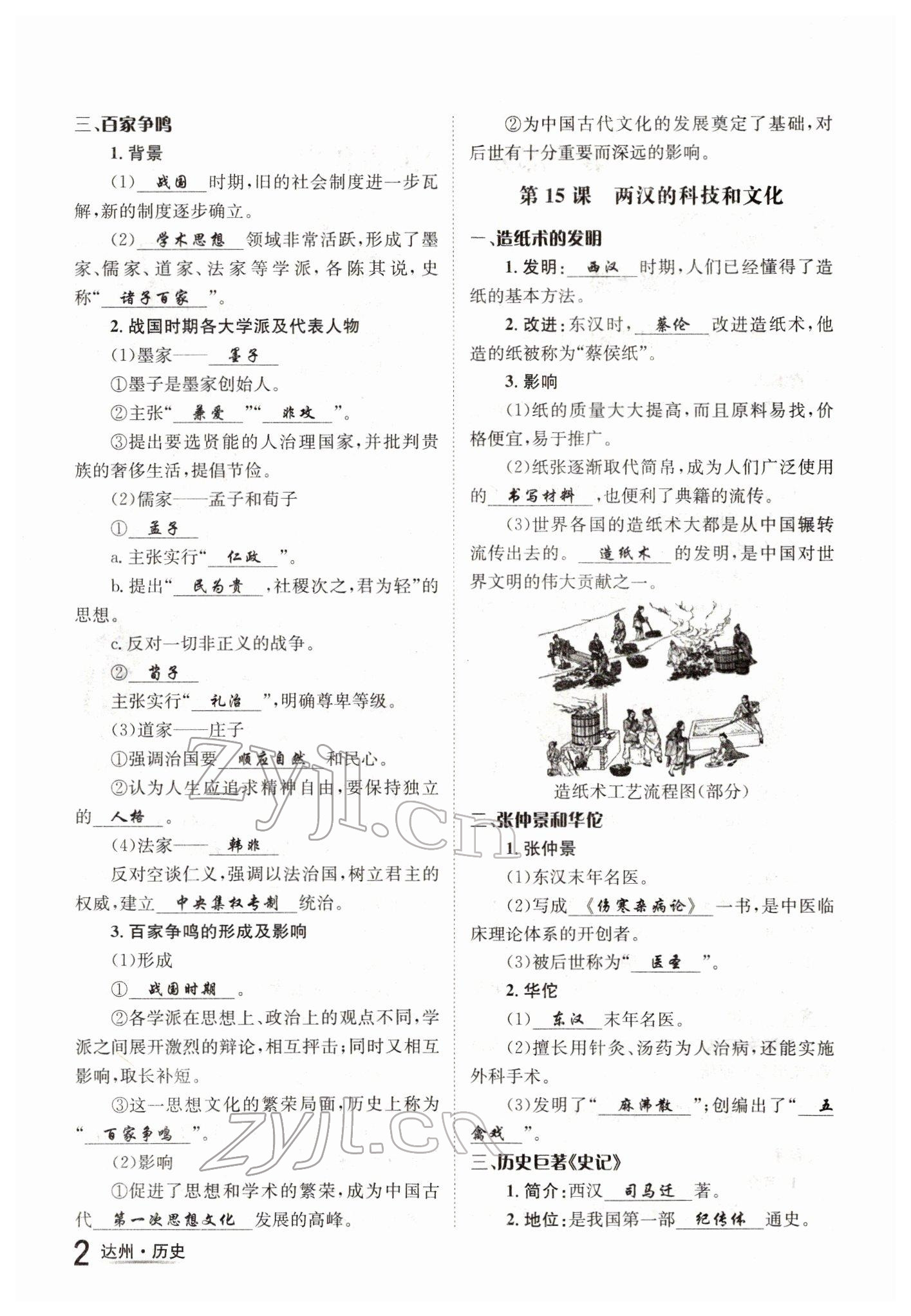 2022年國(guó)華考試中考總動(dòng)員歷史達(dá)州專(zhuān)版 參考答案第2頁(yè)