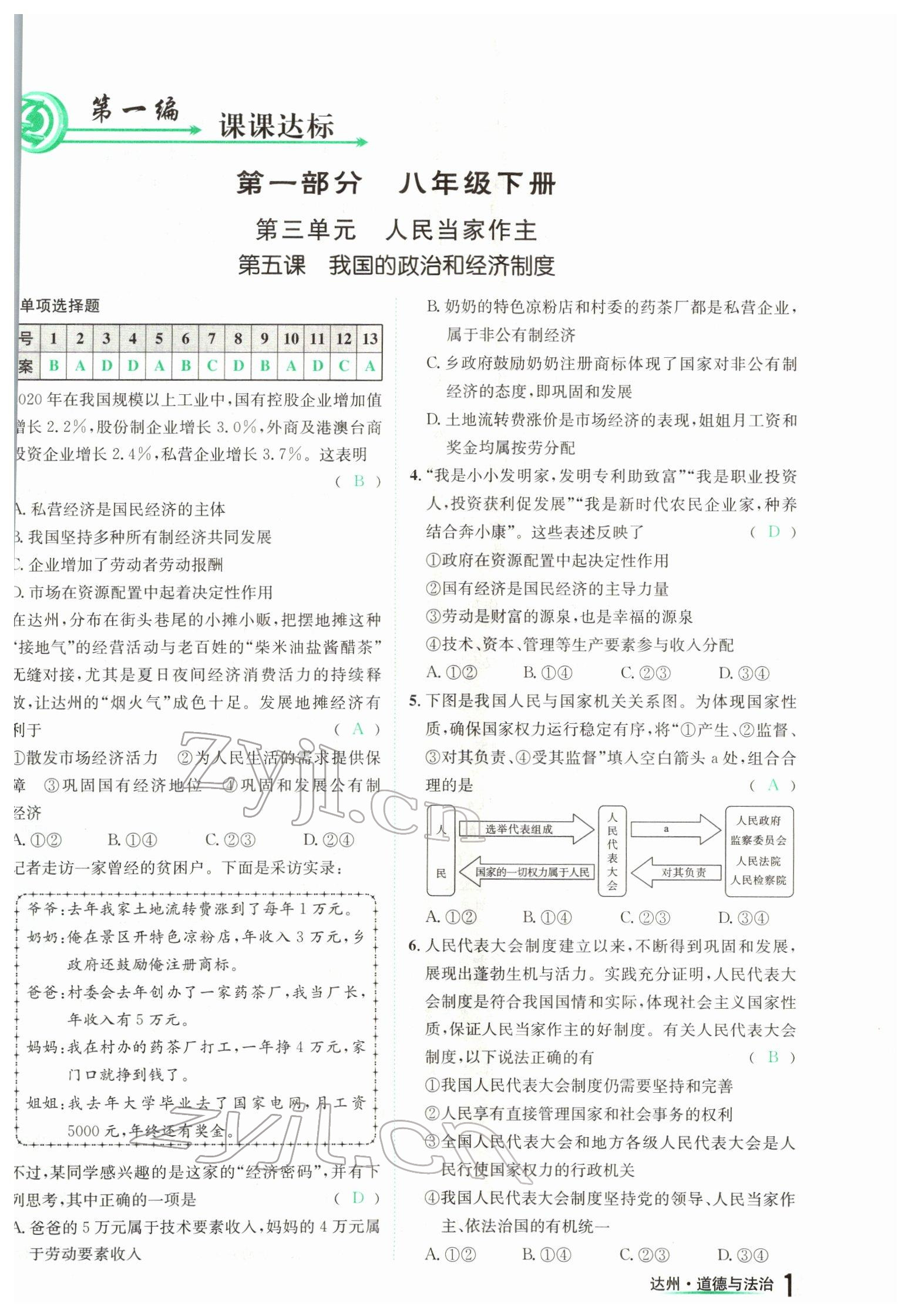 2022年國(guó)華考試中考總動(dòng)員道德與法治達(dá)州專版 參考答案第1頁(yè)