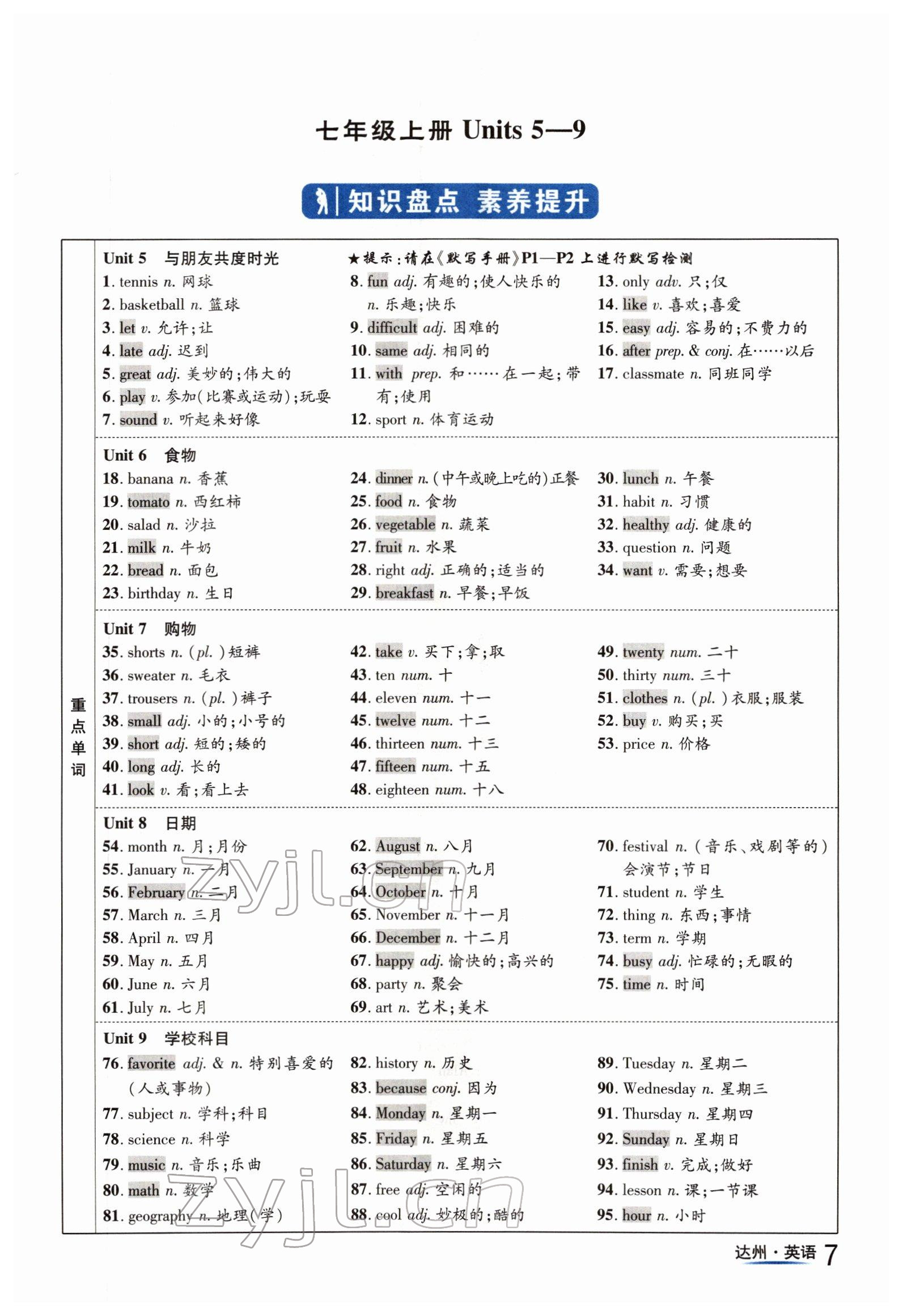 2022年國華考試中考總動(dòng)員英語達(dá)州專版 參考答案第7頁