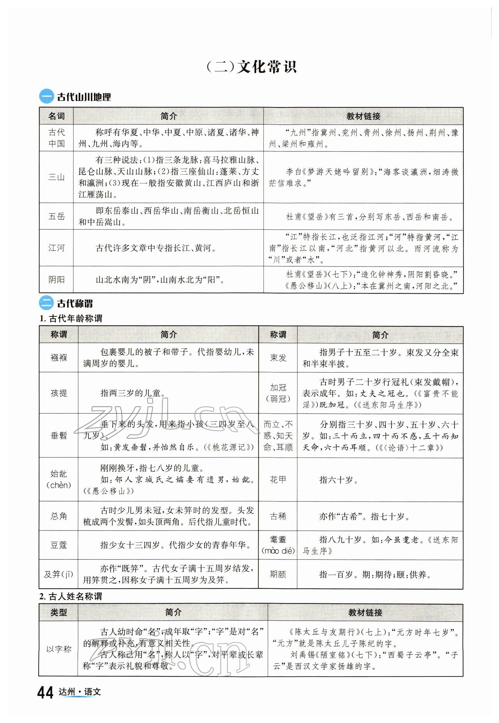 2022年國華考試中考總動員語文達州專版 參考答案第44頁