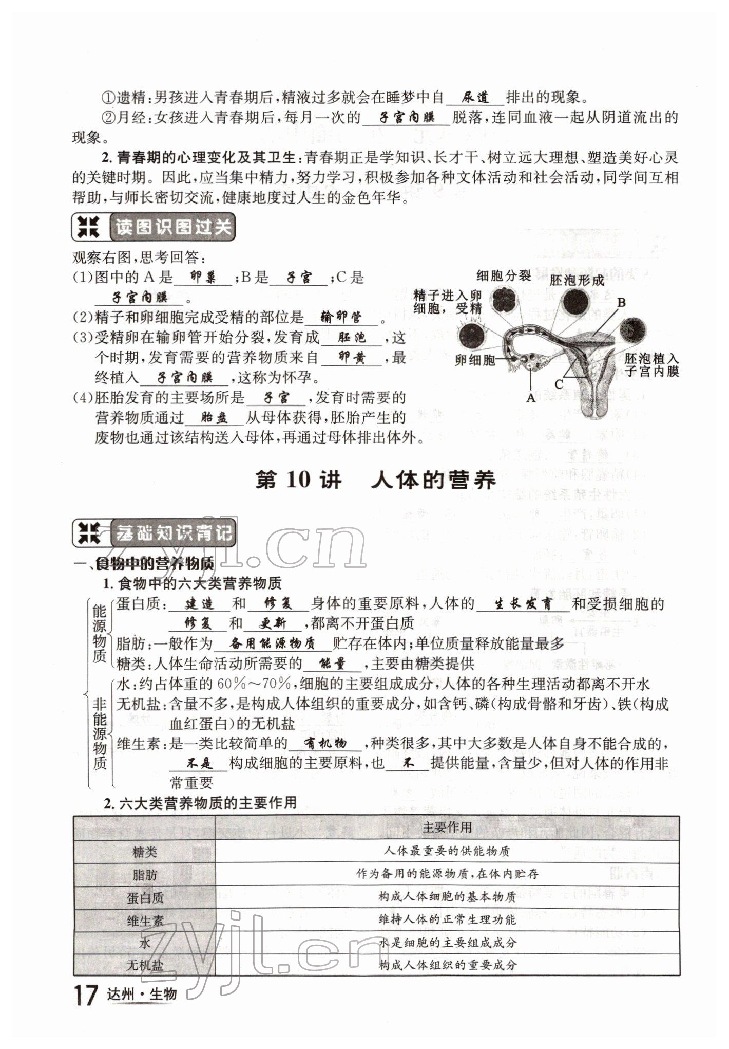 2022年國(guó)華考試中考總動(dòng)員生物達(dá)州專版 參考答案第17頁(yè)