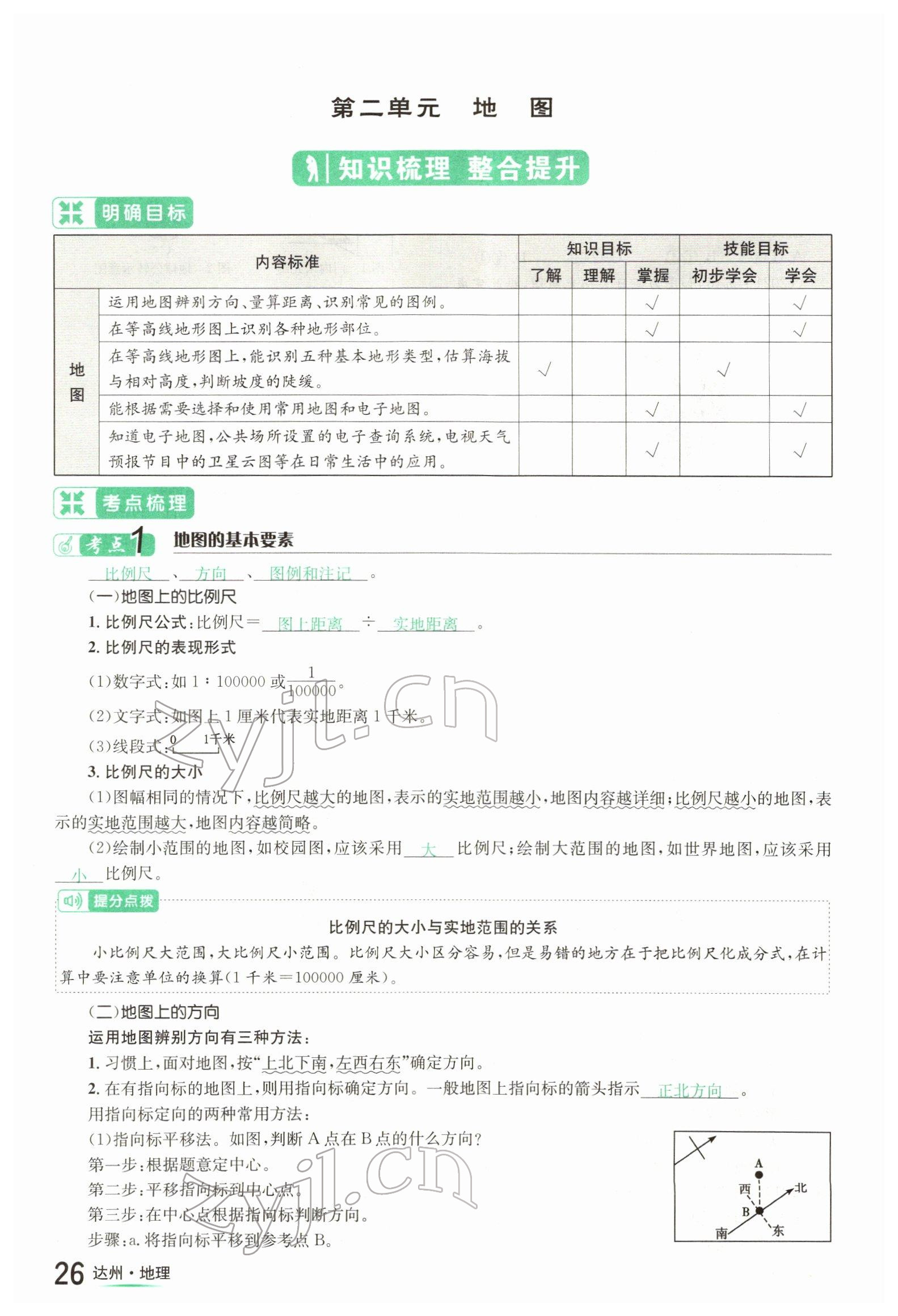 2022年国华考试中考总动员地理达州专版 参考答案第26页