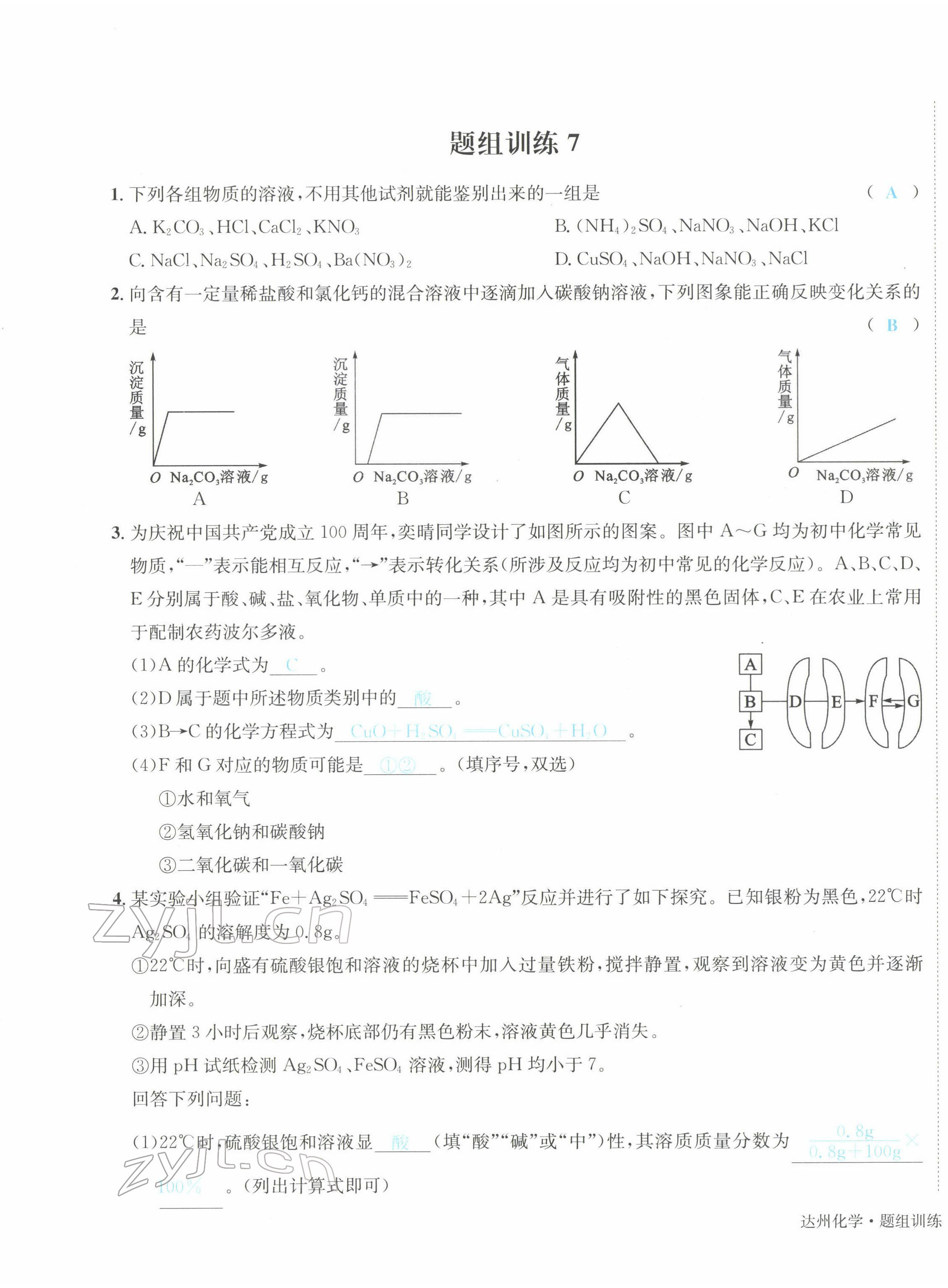 2022年國華考試中考總動員化學達州專版 第13頁