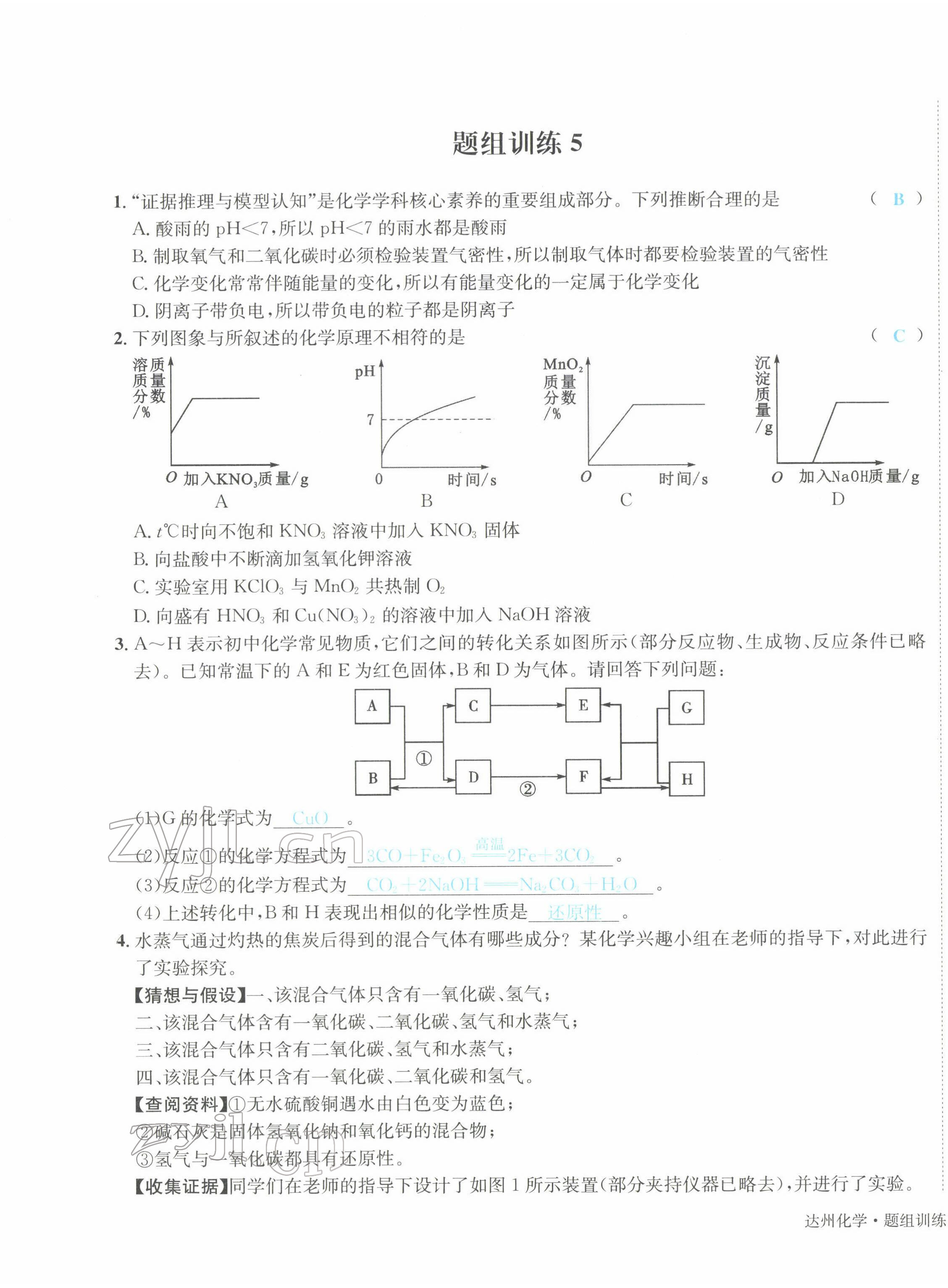 2022年國華考試中考總動員化學達州專版 第9頁