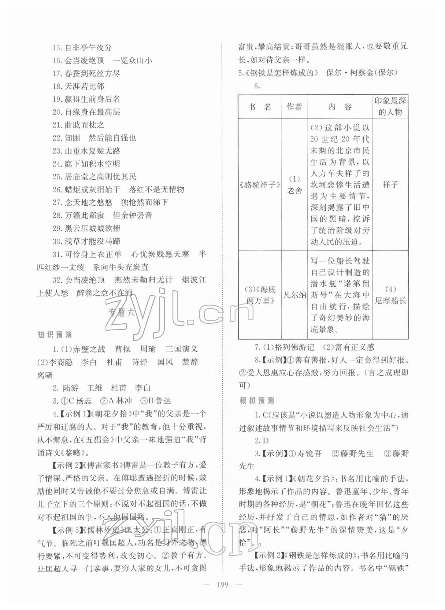 2022年新優(yōu)化設(shè)計(jì)初中總復(fù)習(xí)語(yǔ)文 參考答案第3頁(yè)