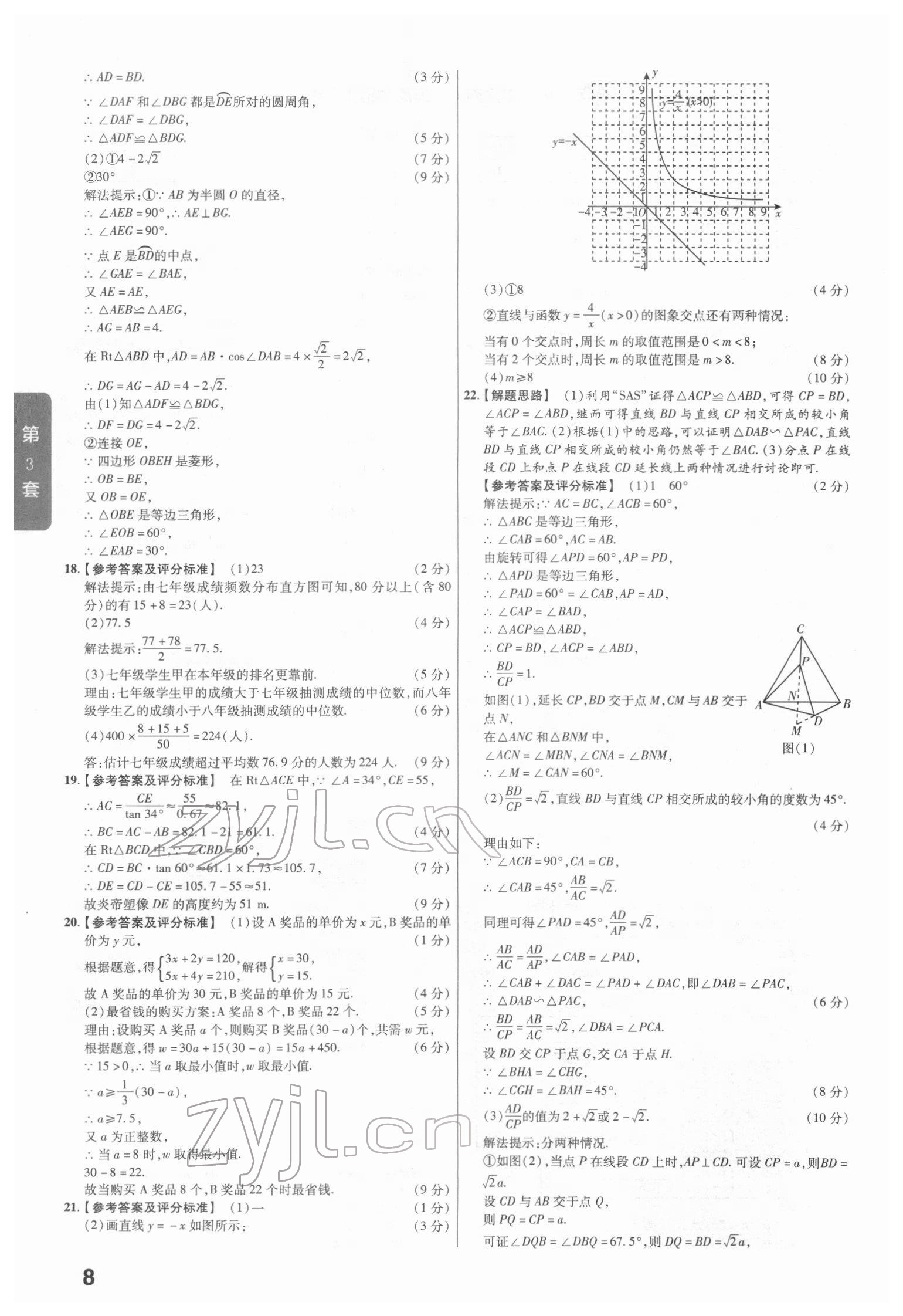 2022年金考卷45套匯編數學河南專版 參考答案第8頁