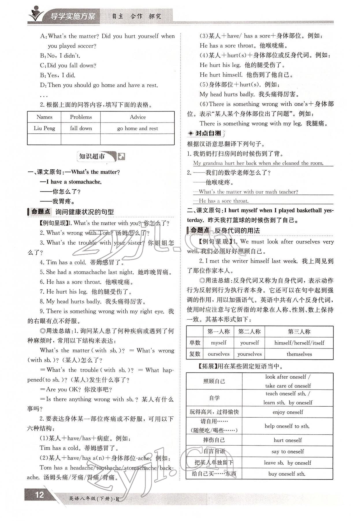 2022年三段六步導(dǎo)學(xué)案八年級(jí)英語(yǔ)下冊(cè)人教版 參考答案第12頁(yè)